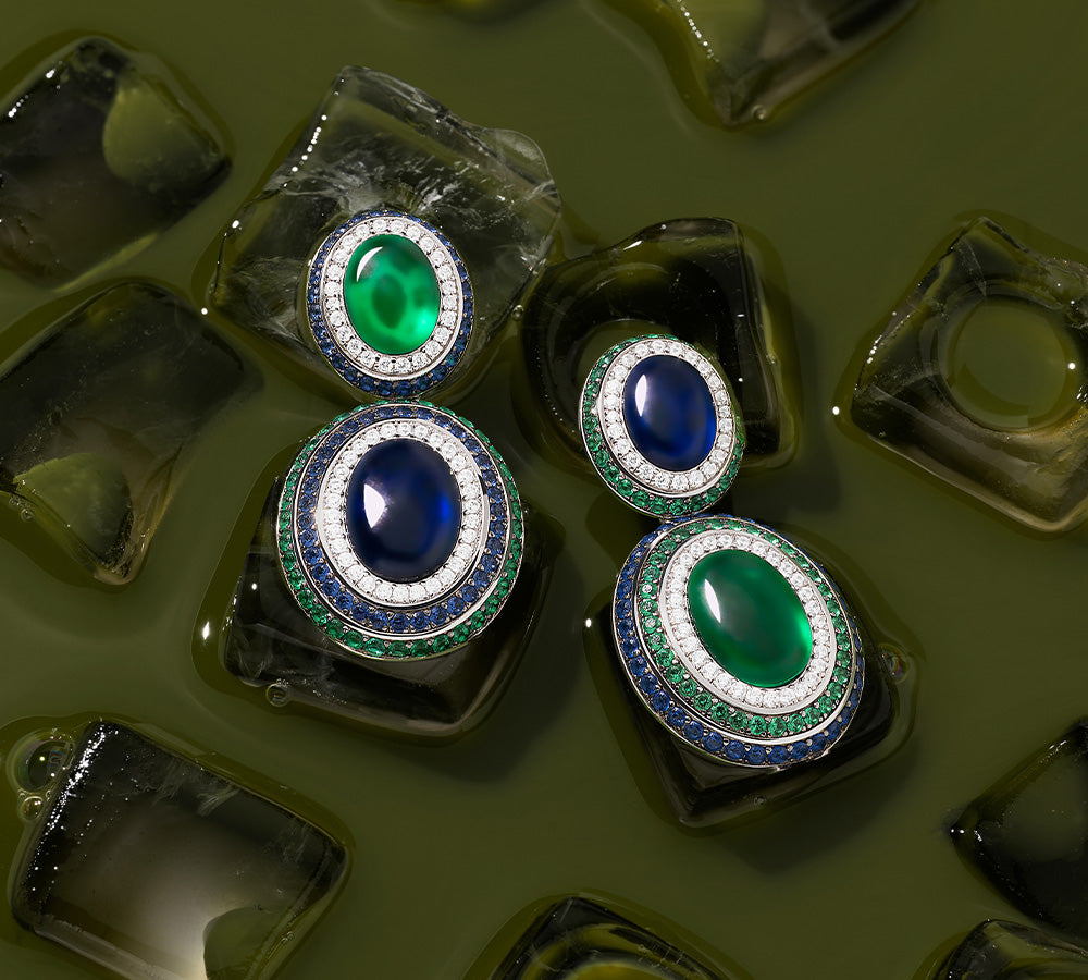 APM MONACO Boucles d'Oreilles Bold Vert Bleu