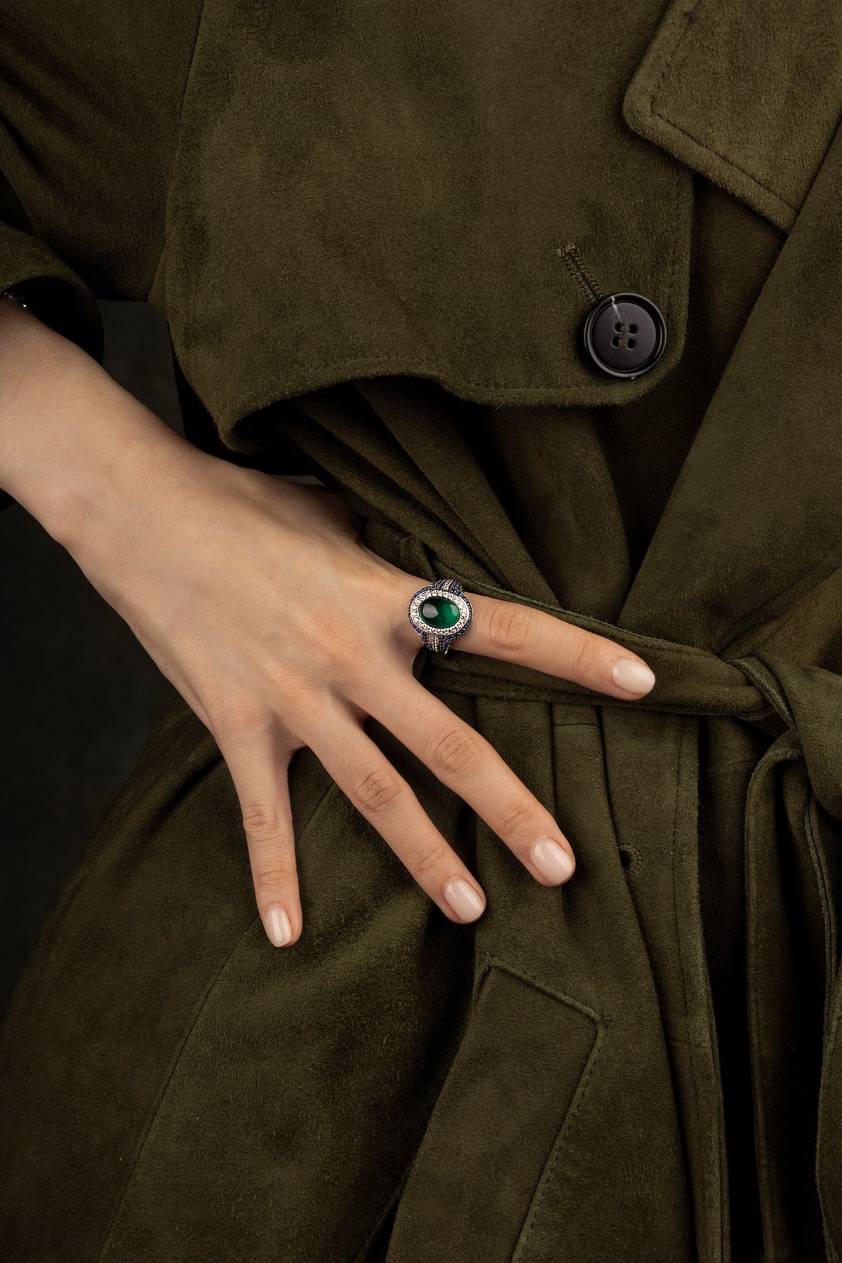 APM MONACO Bague Bold Vert Bleu