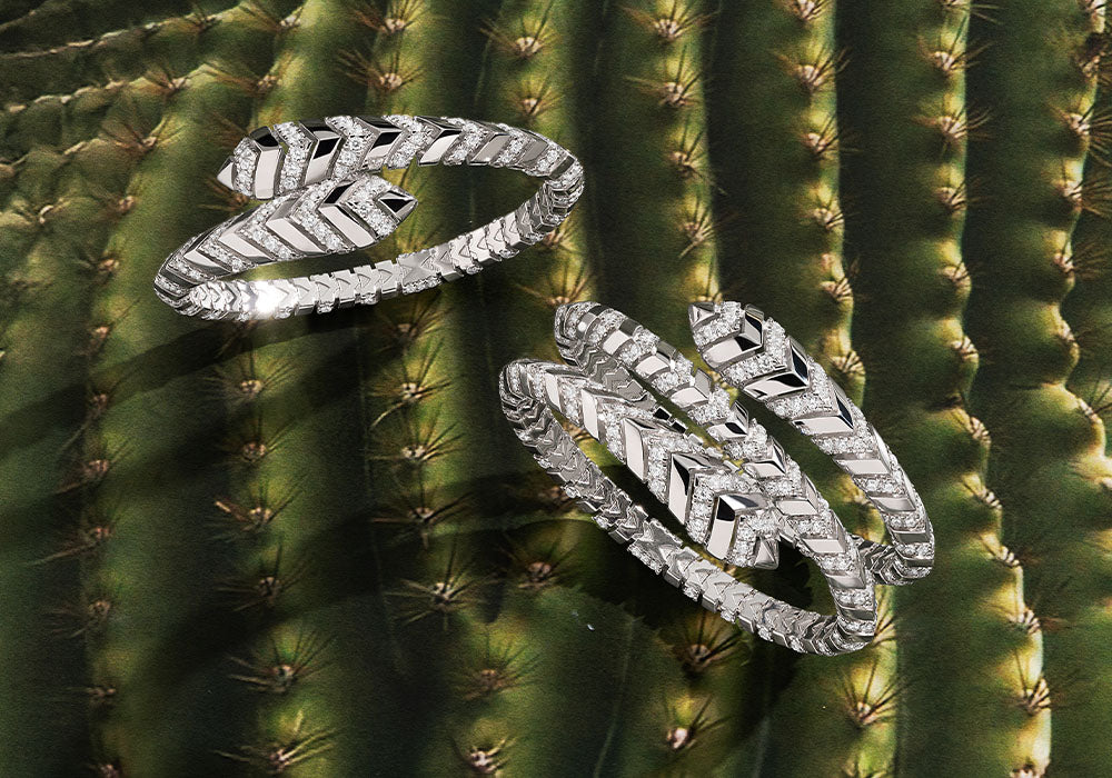 APM MONACO Automne Jonc Double Wrap Kaa en argent