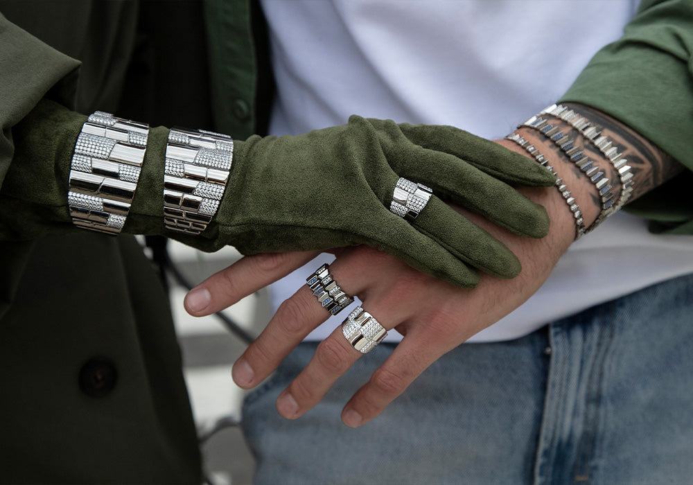 APM MONACO Automne Bague Pavé en argent