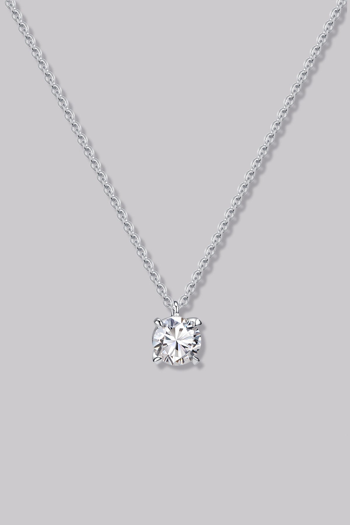 Collier Solitaire Rond (0.50ct) Or 18 Carats - APM Monaco