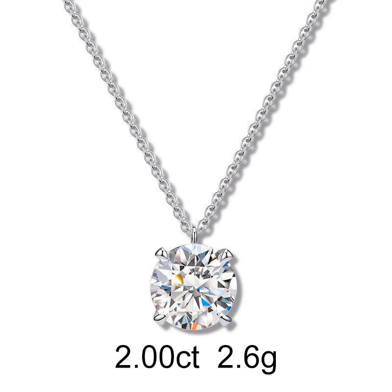 Collier Solitaire Rond (2ct) Or 18 Carats - APM Monaco