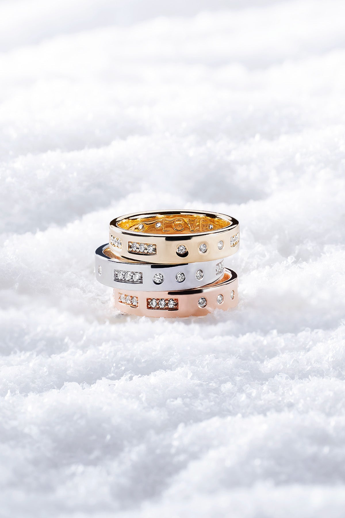 APM Monaco Bague Code Morse LOVE en Or Rose