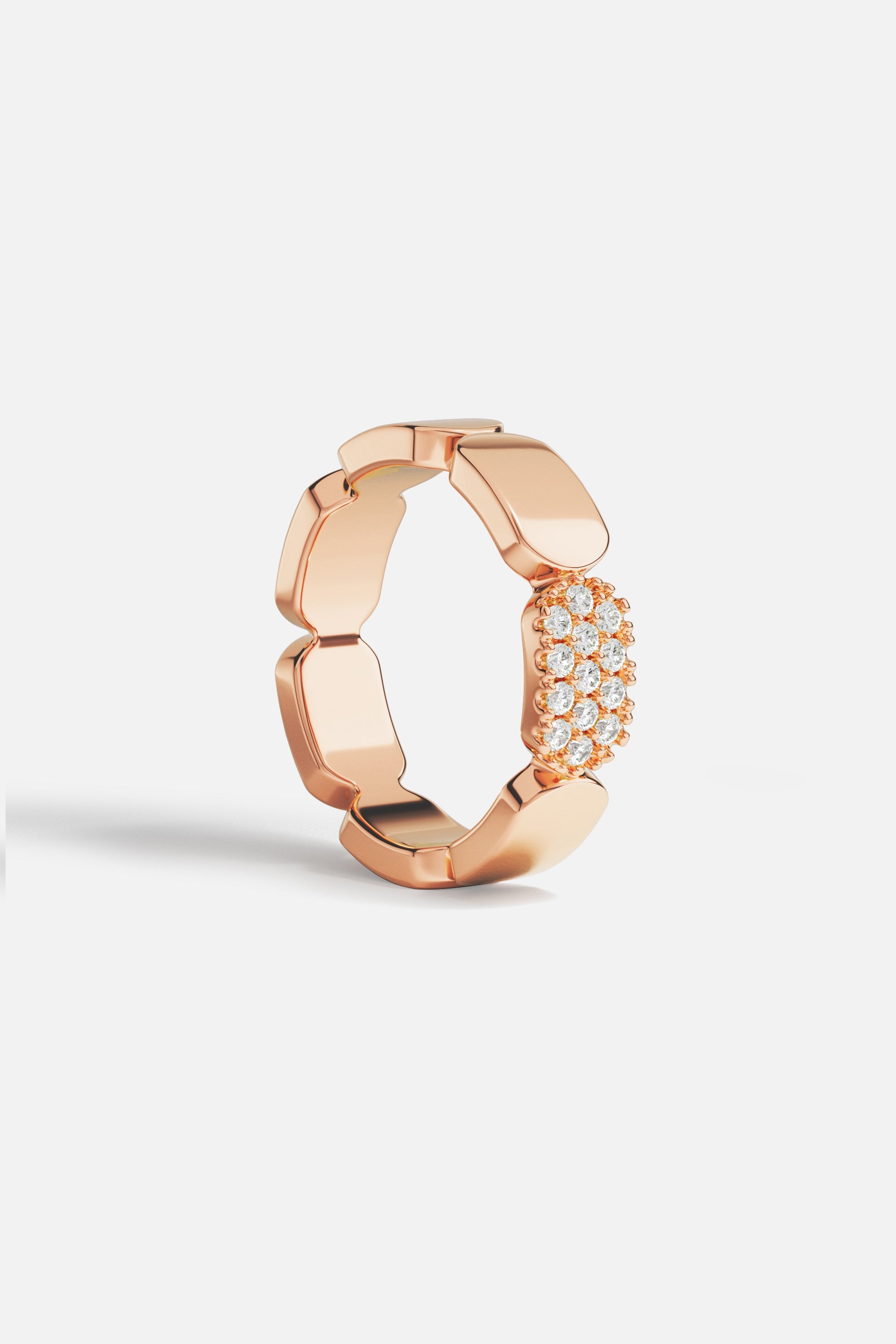 APM Monaco Bague Pavé Or Rose en Or Rose