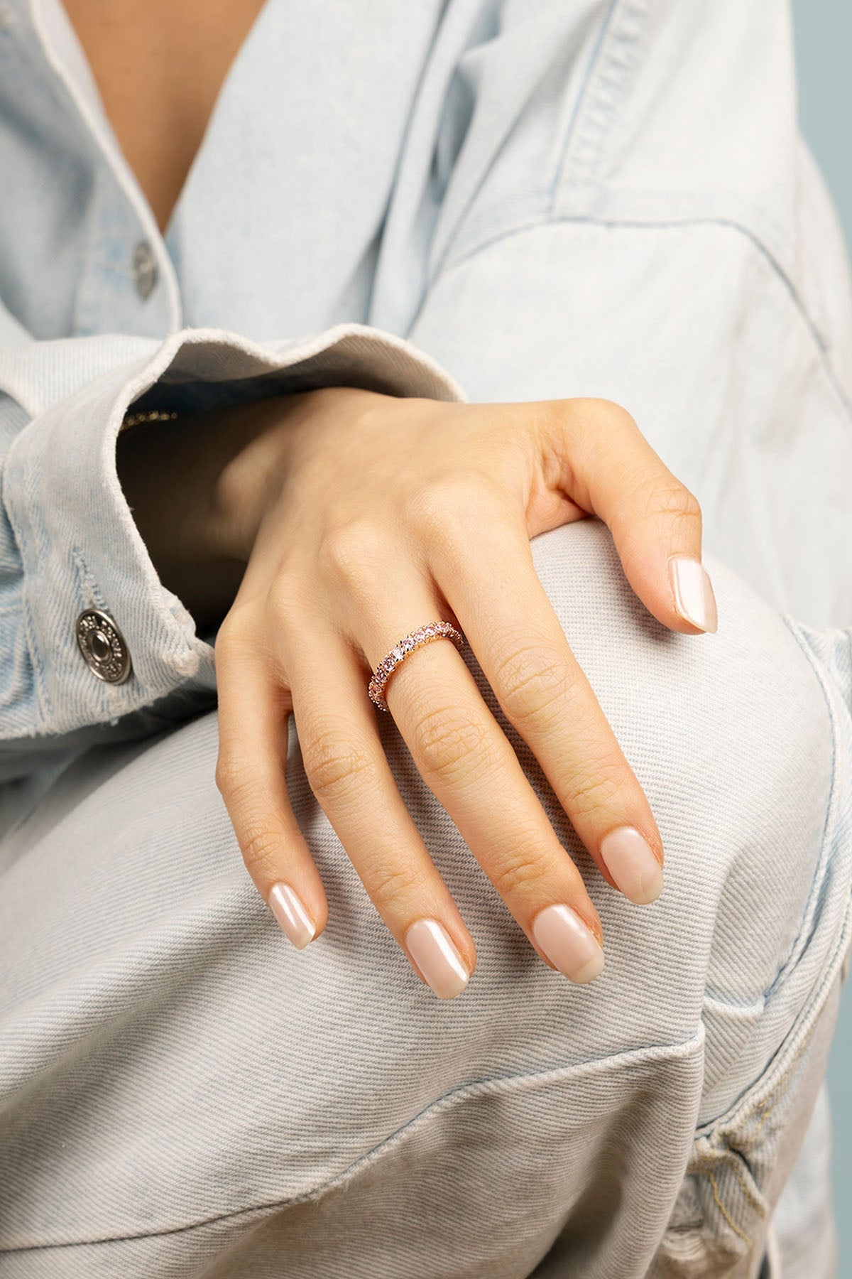 APM Monaco Bague Pavé en Or rose