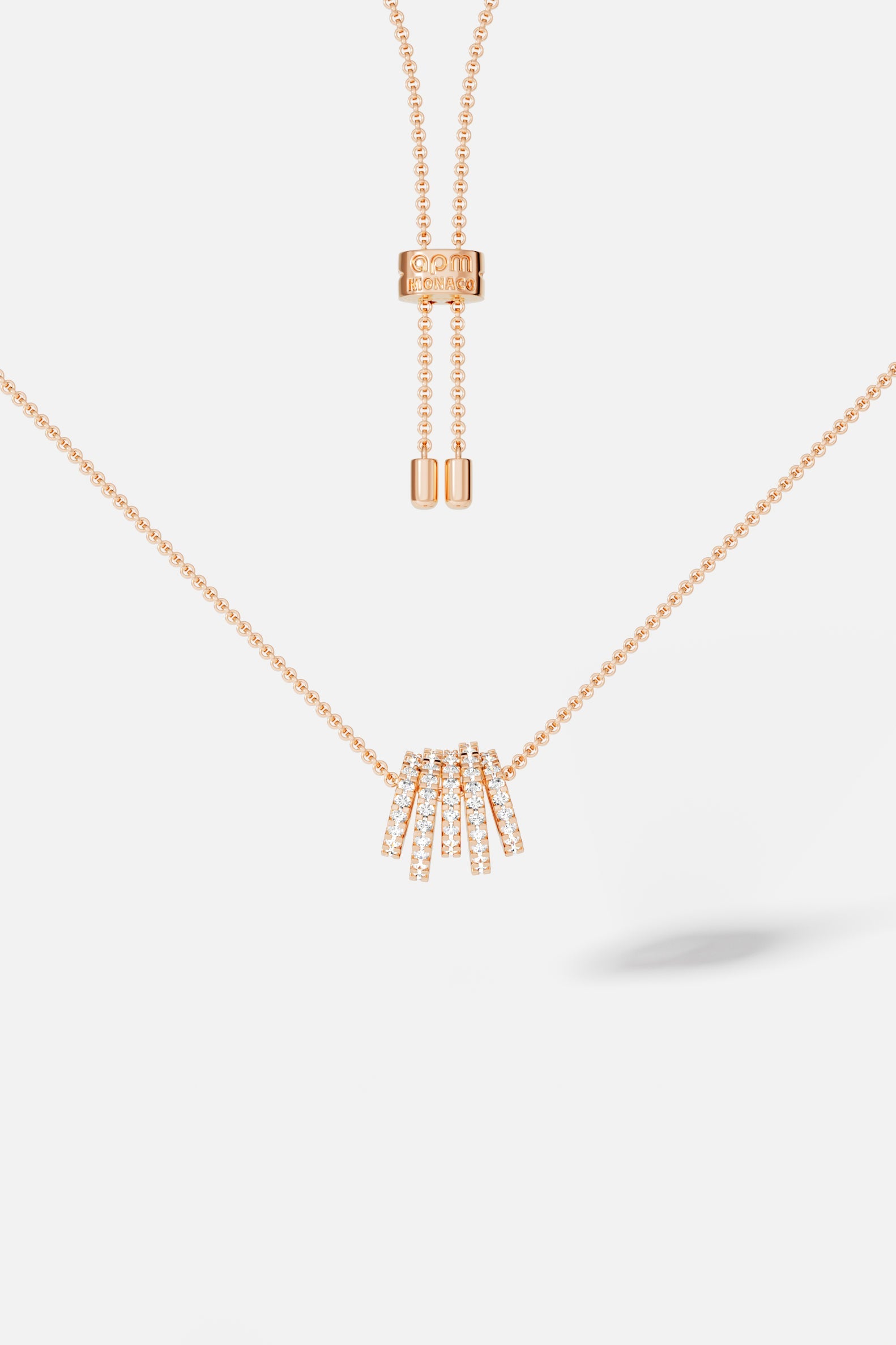 APM Monaco Collier Ajustable Anneaux en Or Rose
