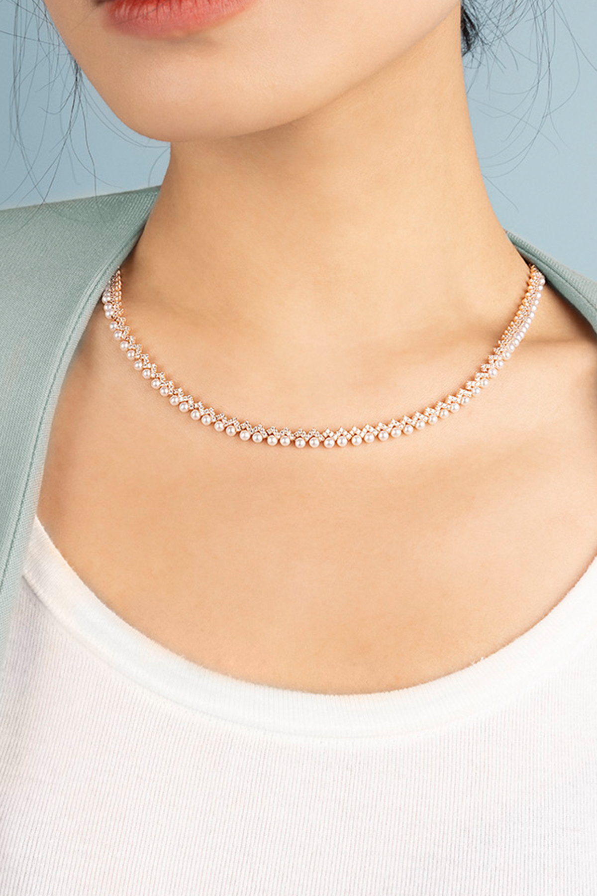 Collier Ajustable Up and Down avec Perles - APM Monaco