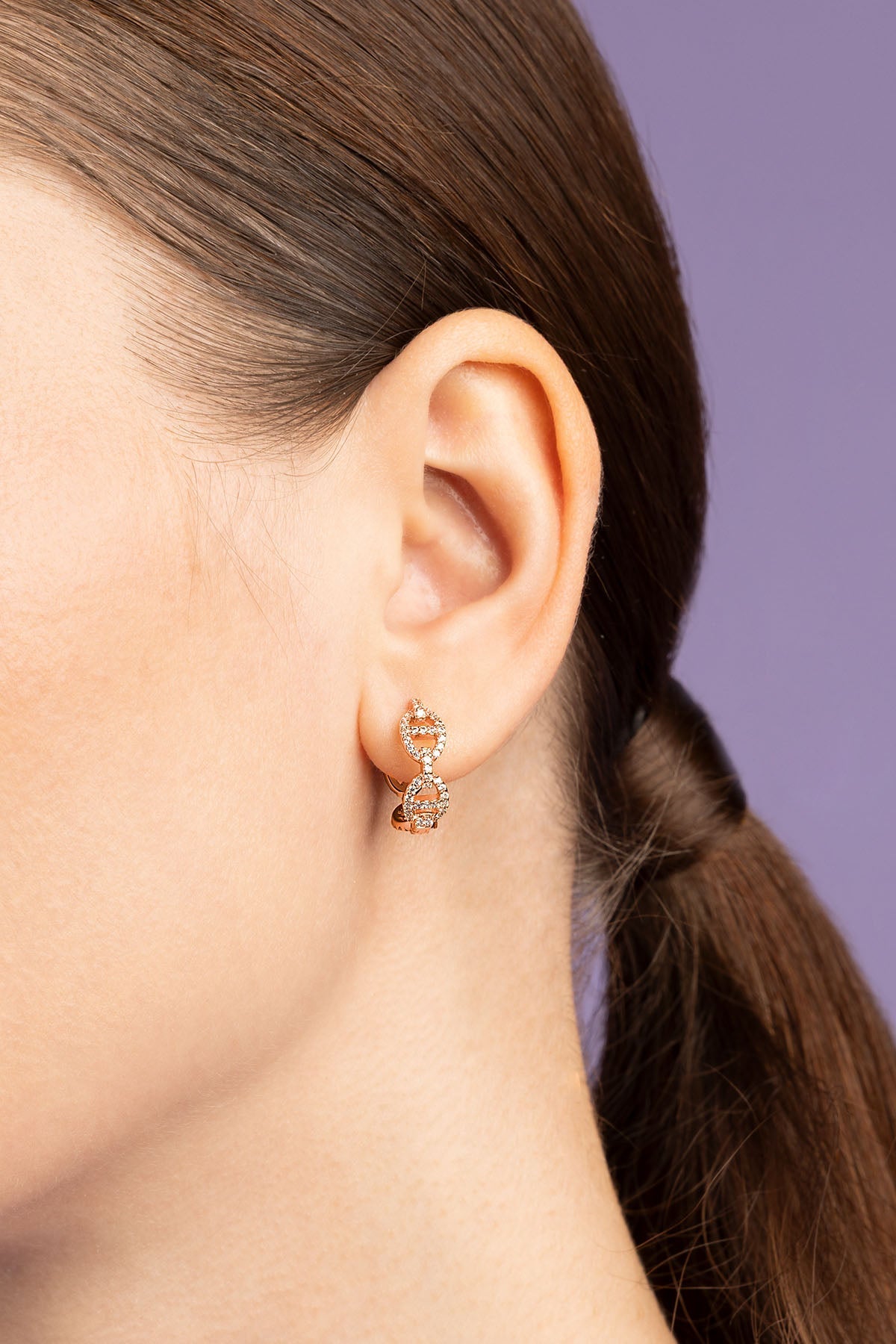 APM Monaco Créoles Maille Marine en Or Rose