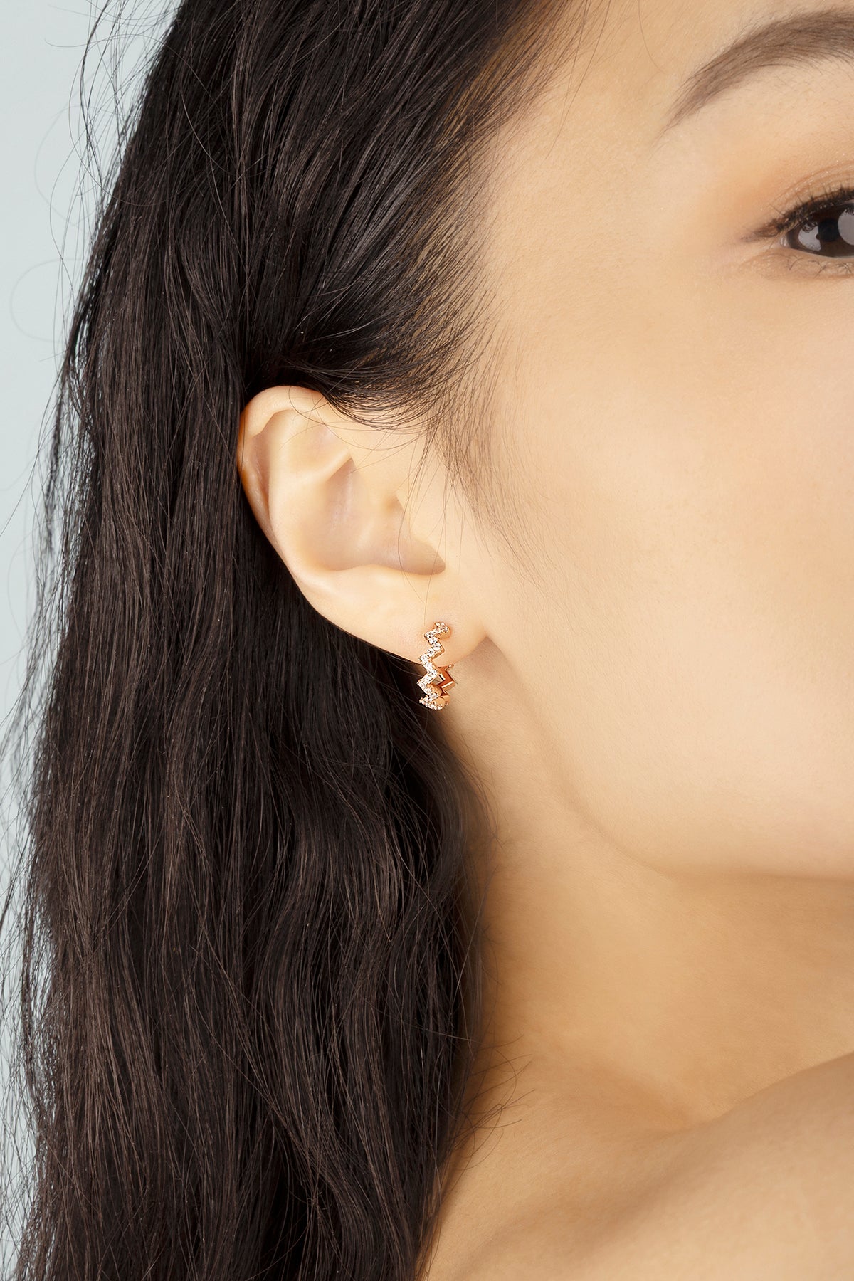APM Monaco Up and Down Earrings in Rose Gold