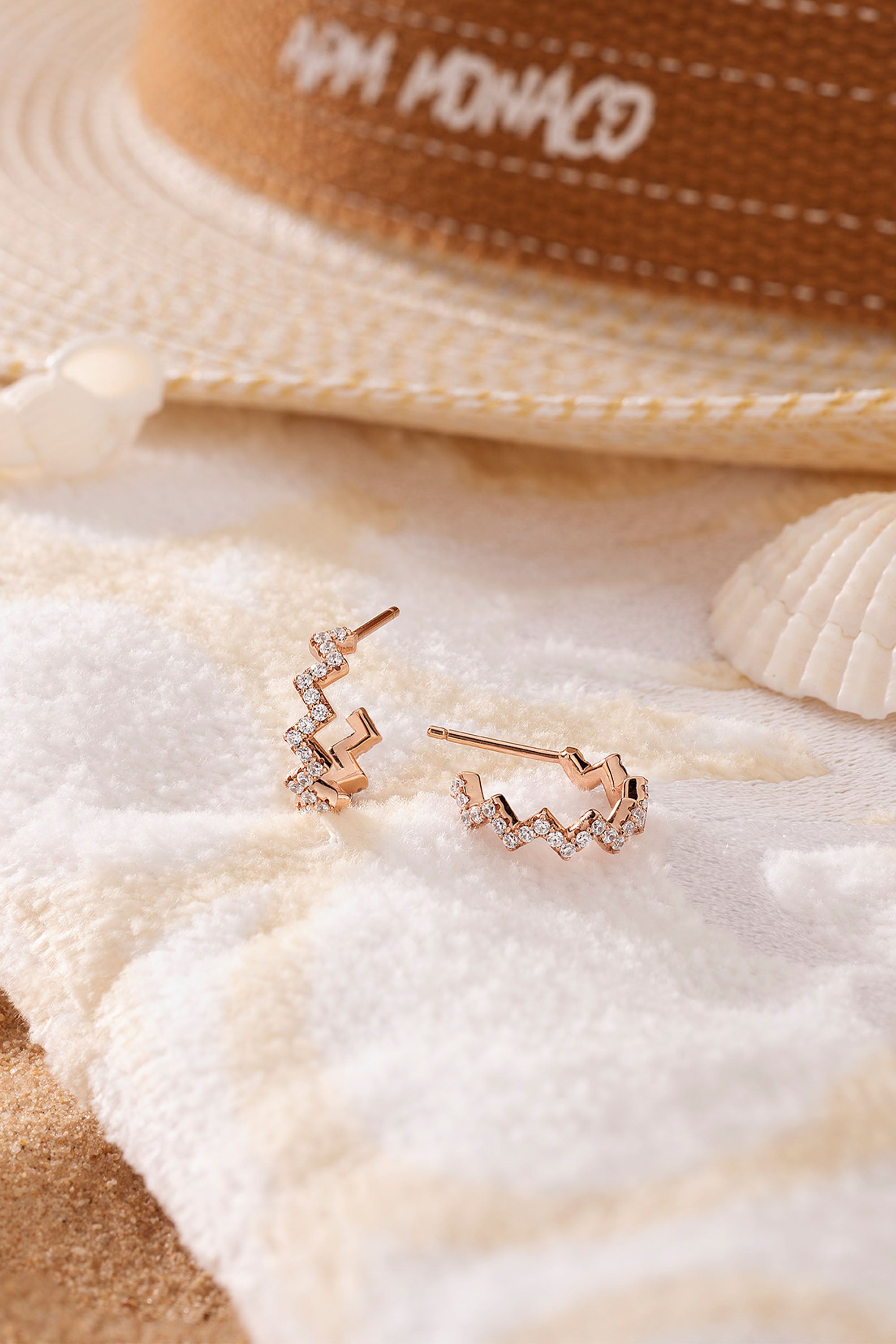 Boucles d'Oreilles Up and Down Or Rose - APM Monaco