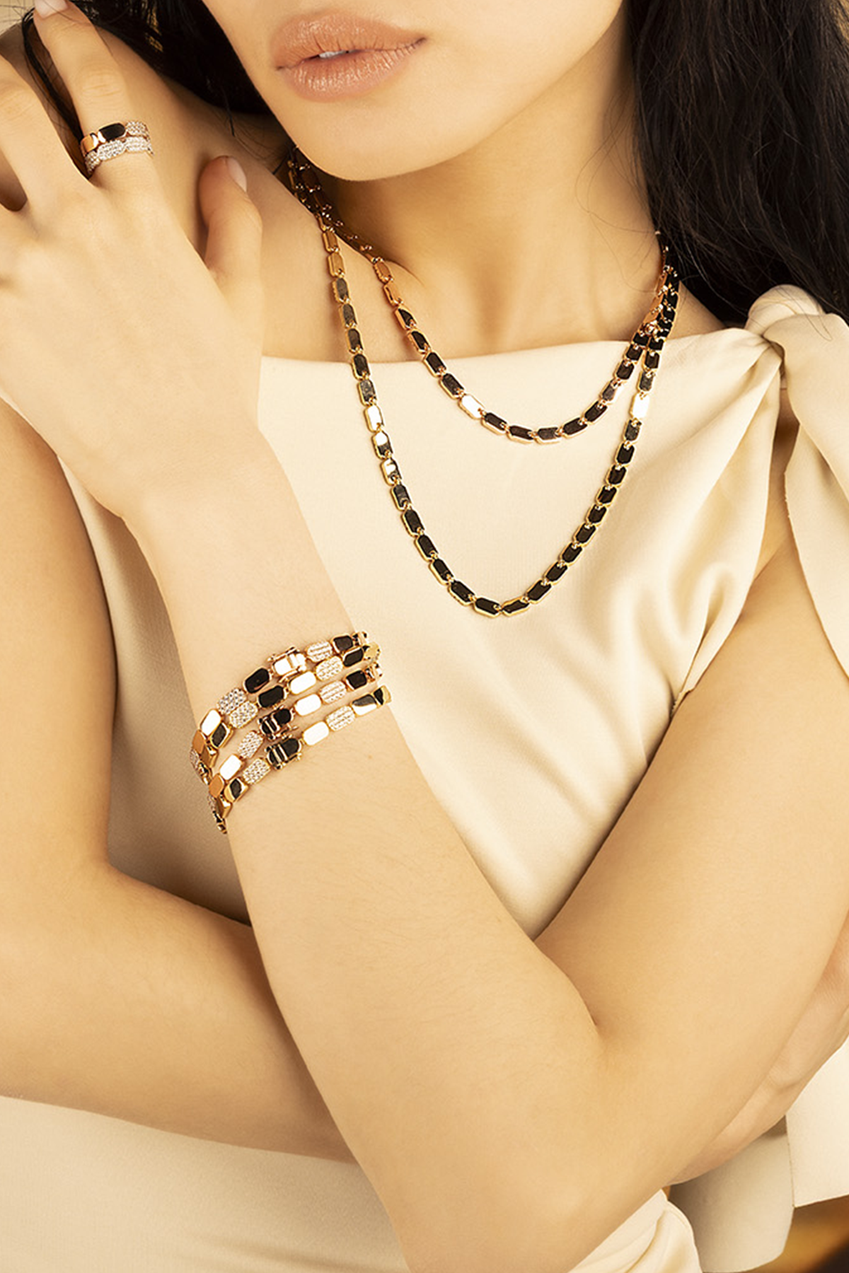 Bague Pavé Or Jaune - APM Monaco