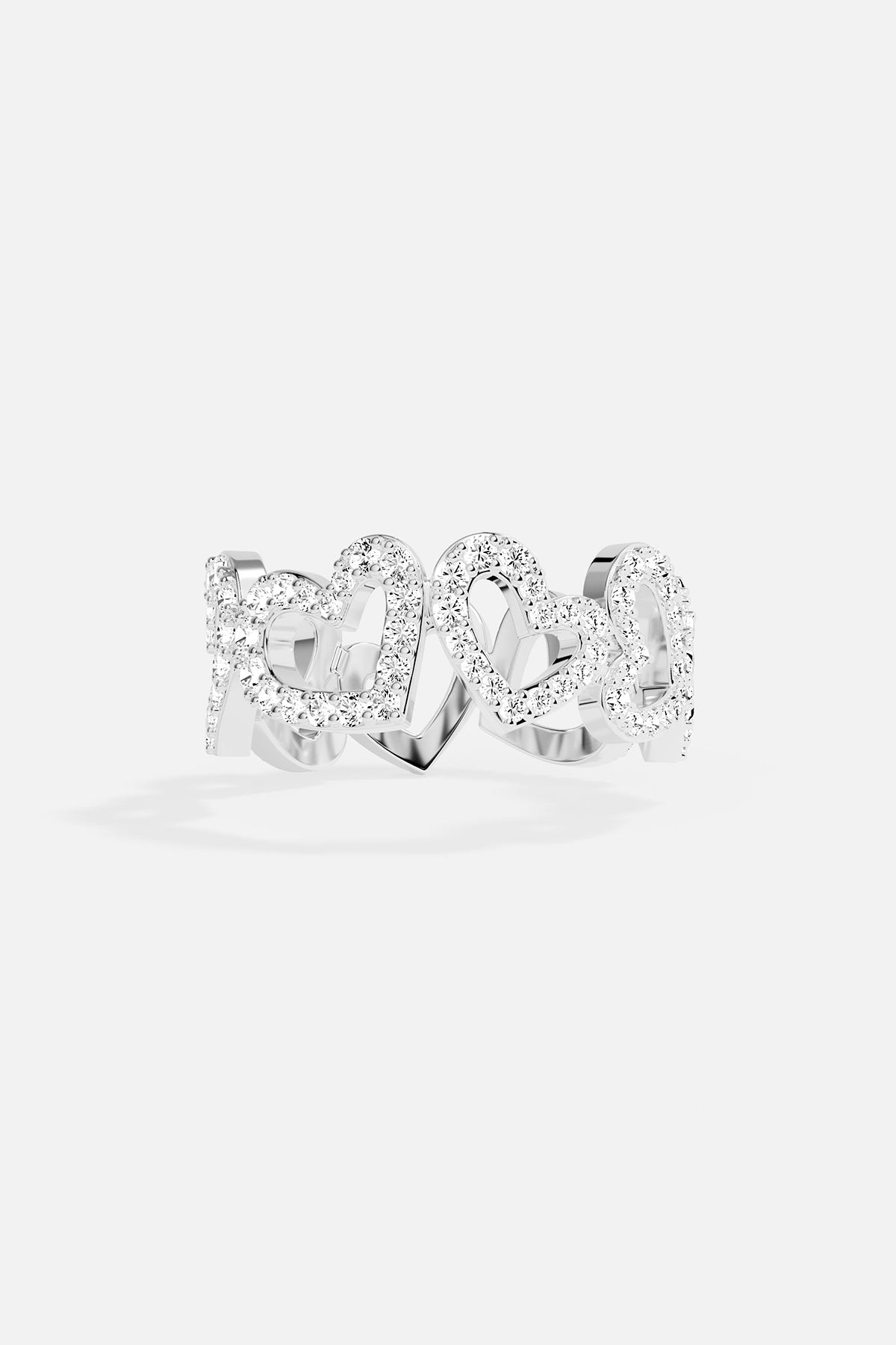 APM MONACO ring in silver with heart-shaped design on a white background