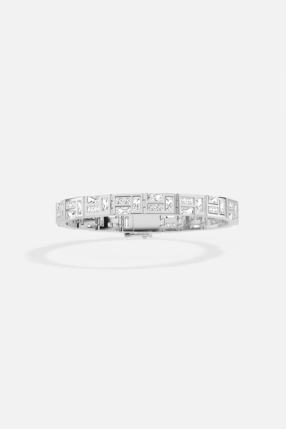 APM MONACO labyrinth bracelet in silver on a white background