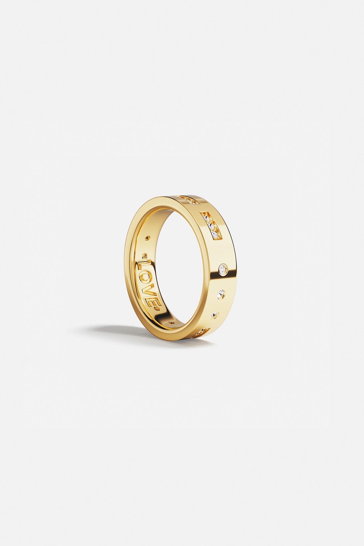APM Monaco Bague Code Morse LOVE en Or Jaune