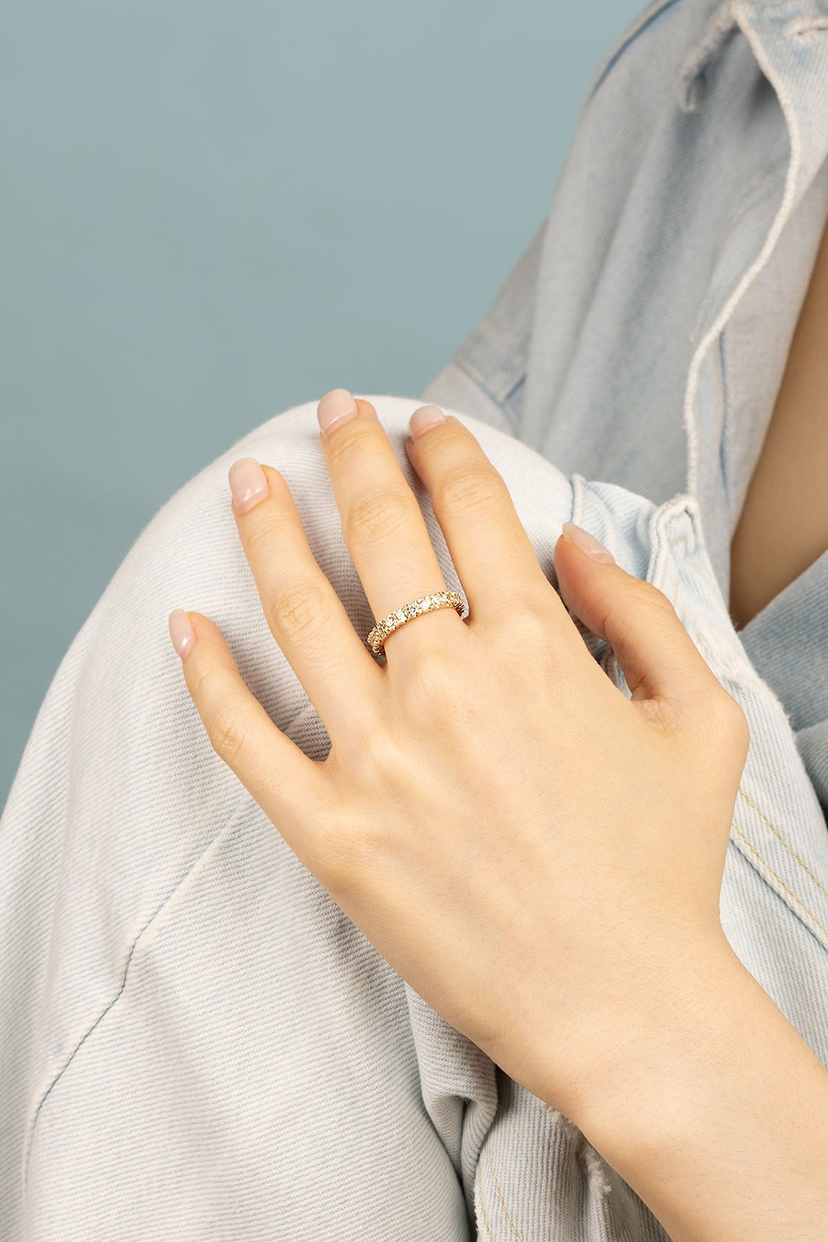APM Monaco Bague Pavé en Or Jaune