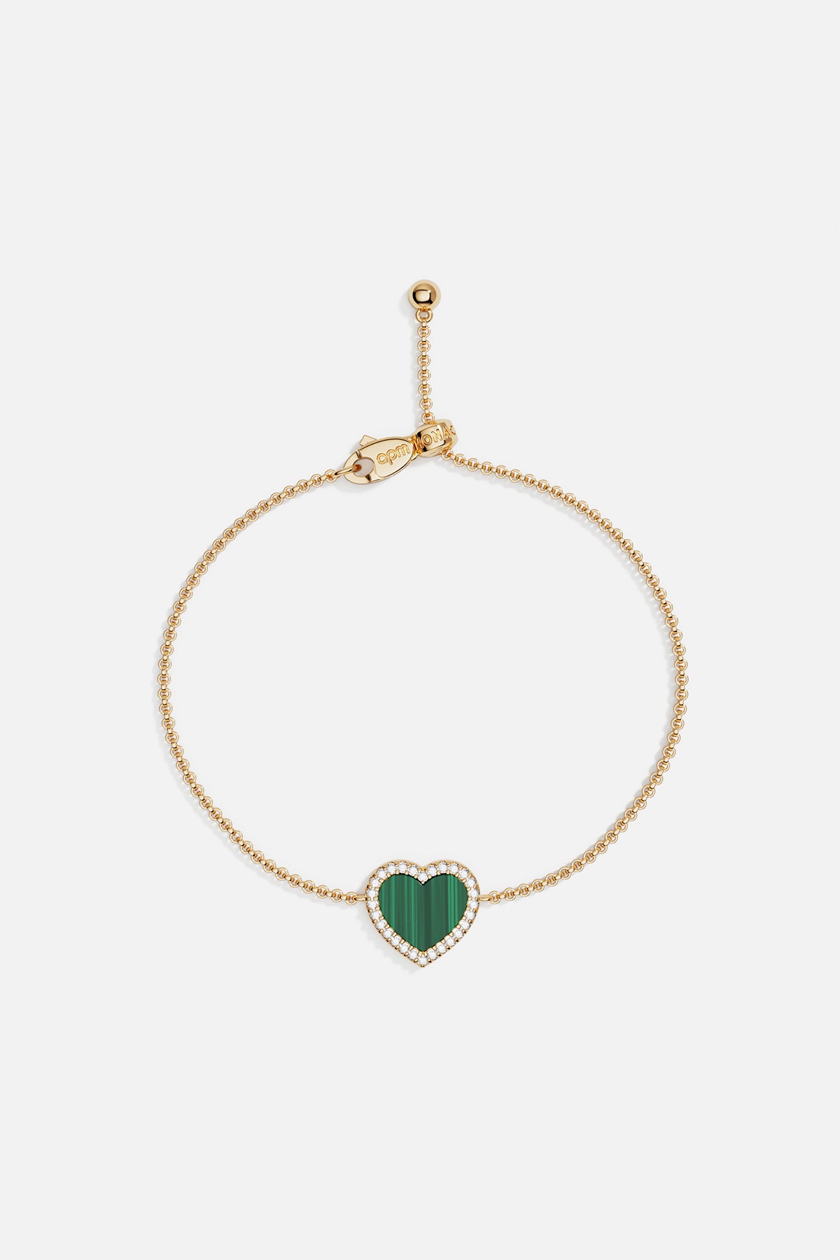 APM Monaco Bracelet Ajustable Cœur Malachite
