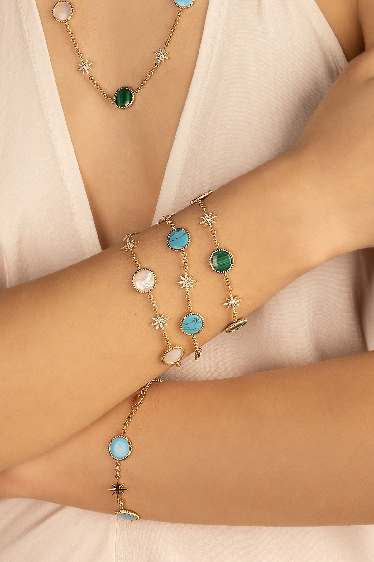 APM Monaco Bracelet Météorites Lagon en Or Jaune