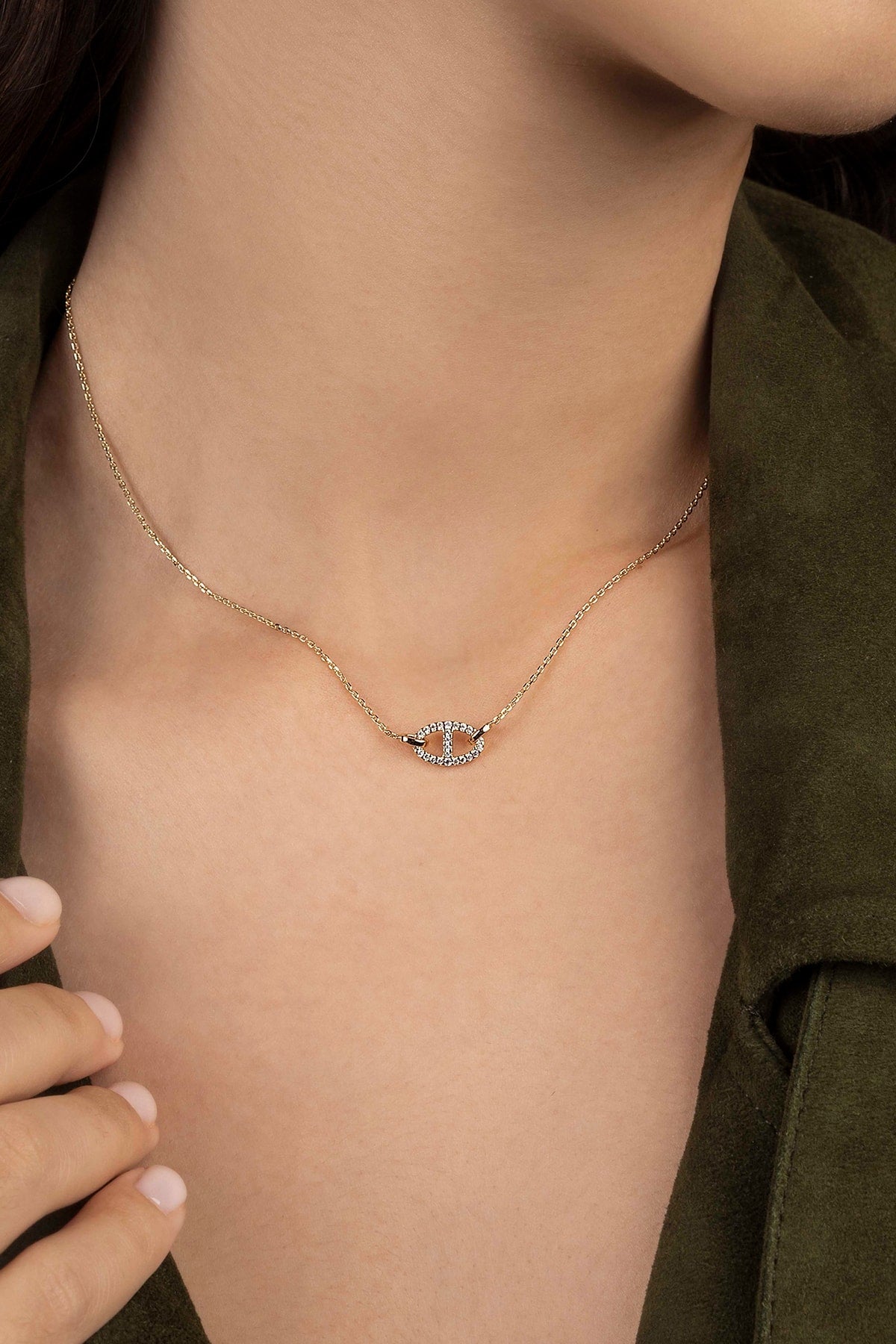 APM Monaco Collier Maille Marine en Or Jaune