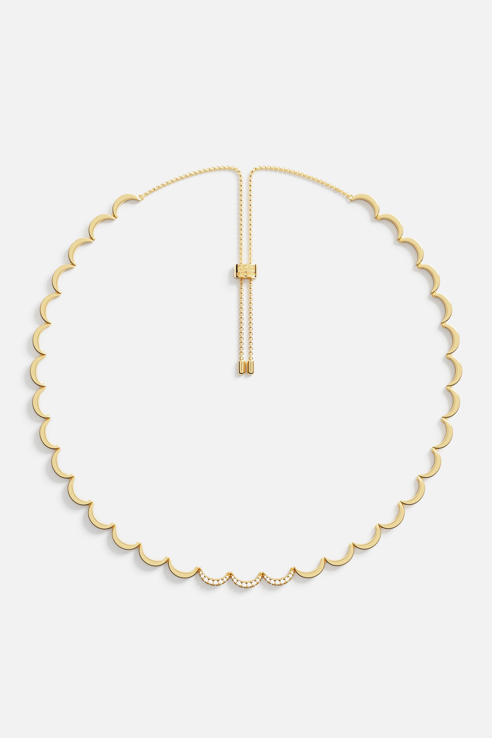 APM Monaco Collier Ajustable Wavy Or Jaune en Or Jaune