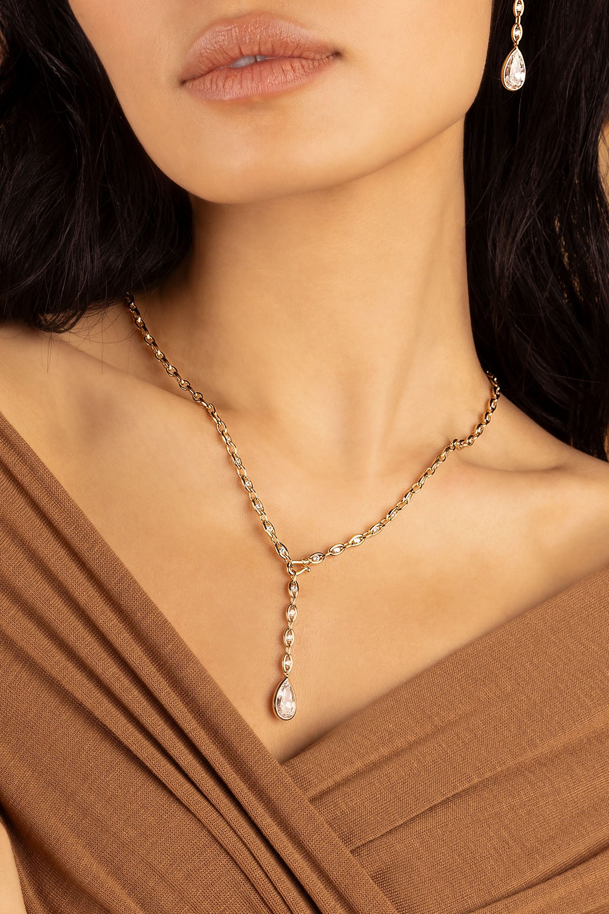 APM Monaco Collier Ajustable Chaîne Éclat en Or Jaune