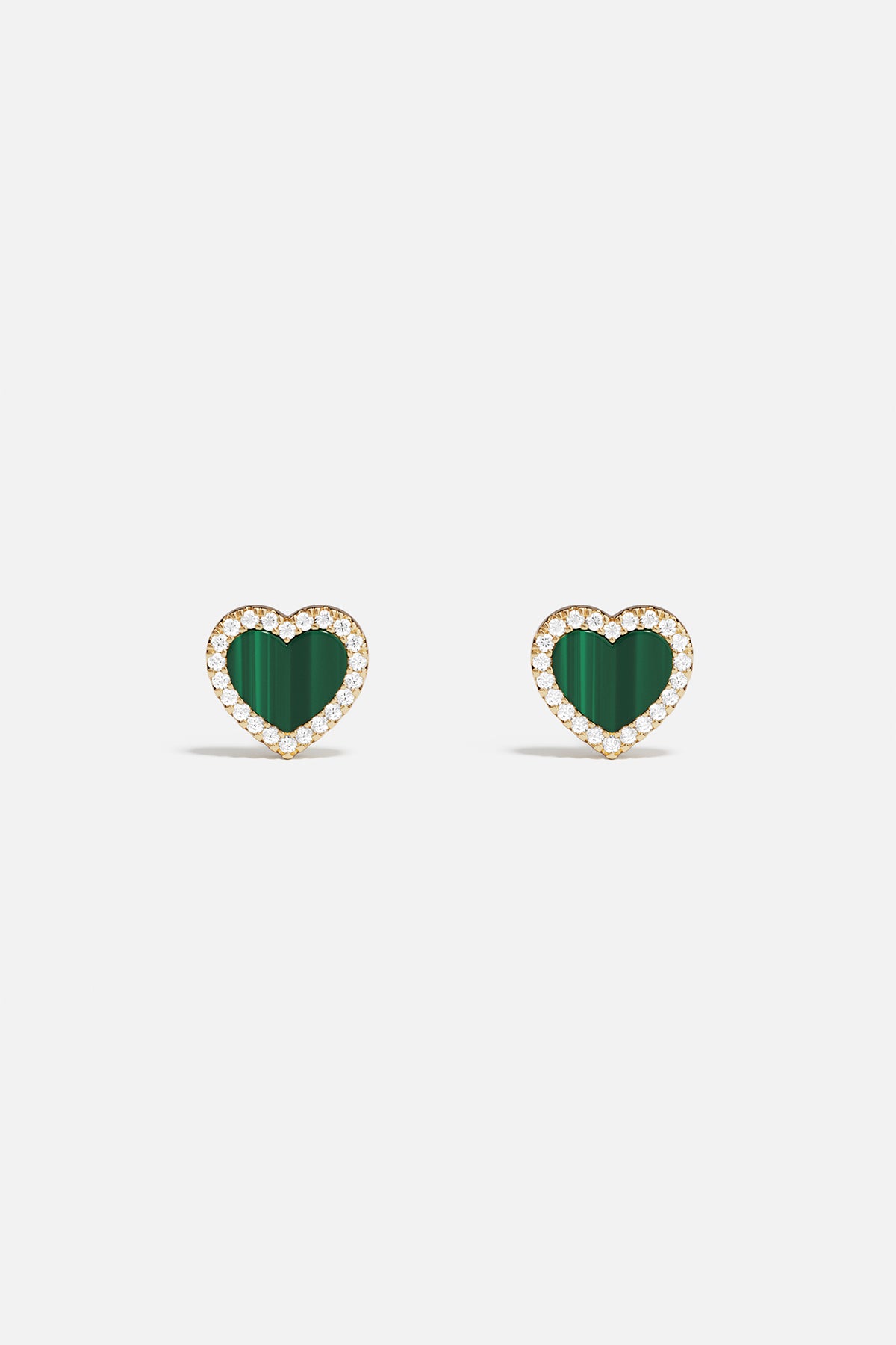 Clous d'Oreilles Cœur Malachite - APM Monaco