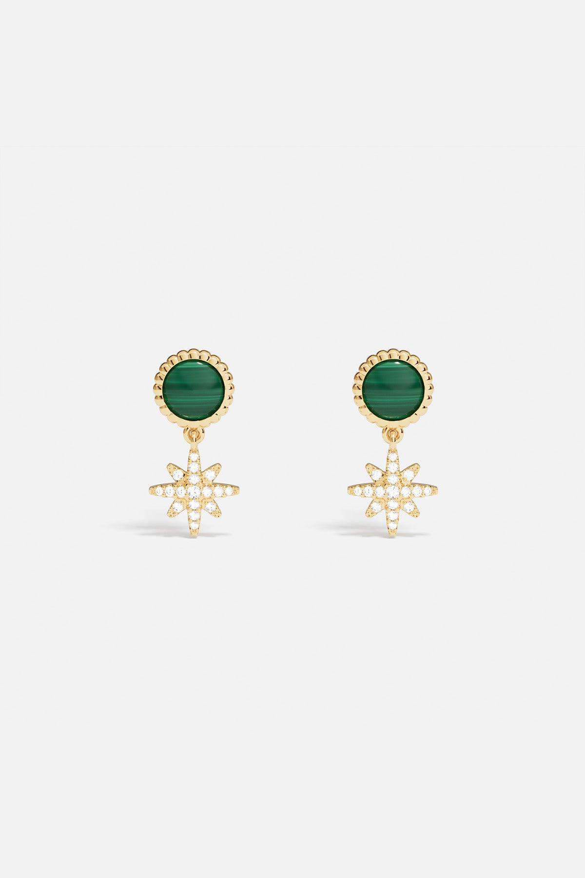APM Monaco Boucles d'Oreilles Météorites Malachite