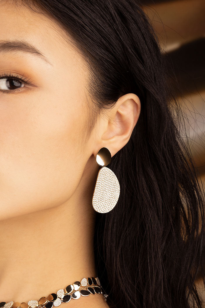 APM Monaco Boucles d'Oreilles Galet en Or Jaune