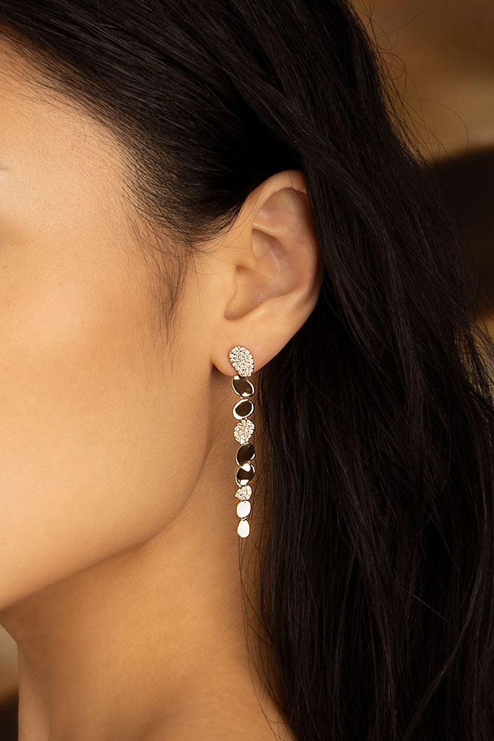 APM Monaco Boucles d'Oreilles Galet en Or Jaune