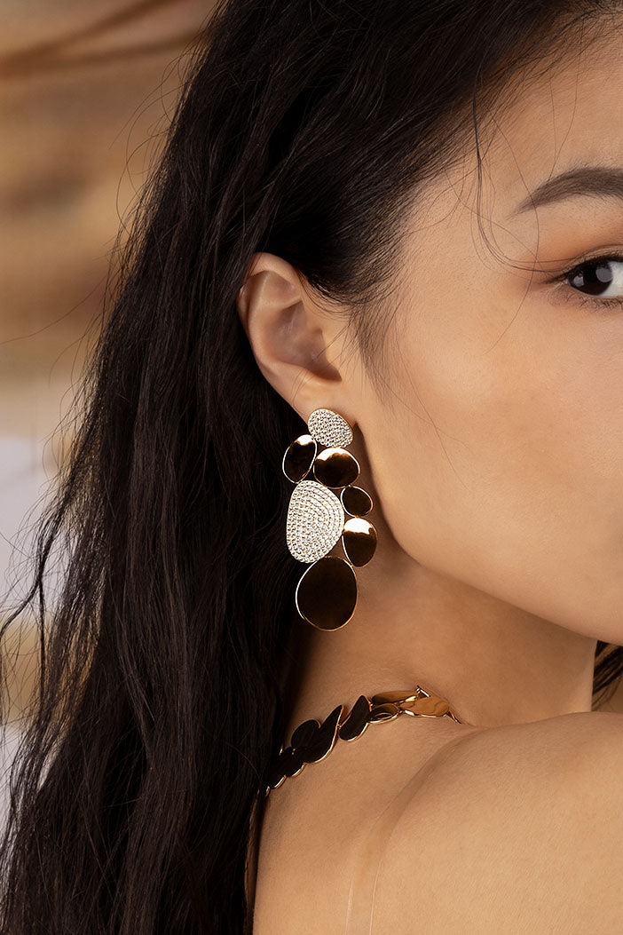 APM Monaco Boucles d'Oreilles Galet XL en Or Jaune