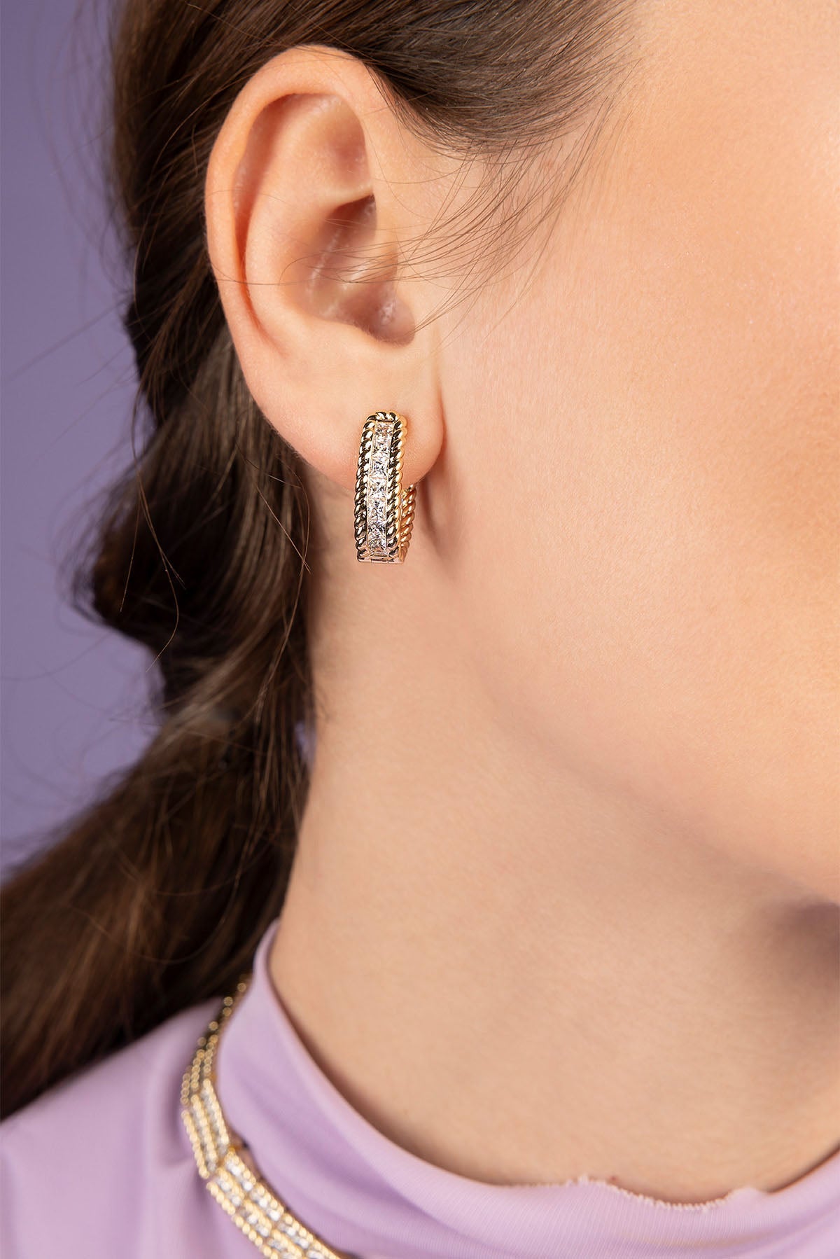 APM Monaco Créoles Torsade Pavé