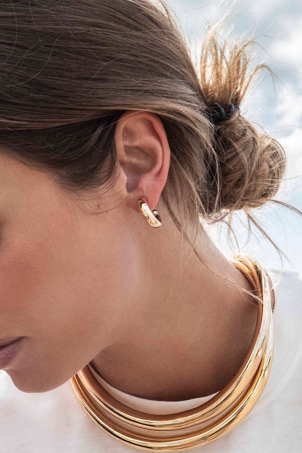 APM Monaco Bold Huggie Earrings in Yellow Gold