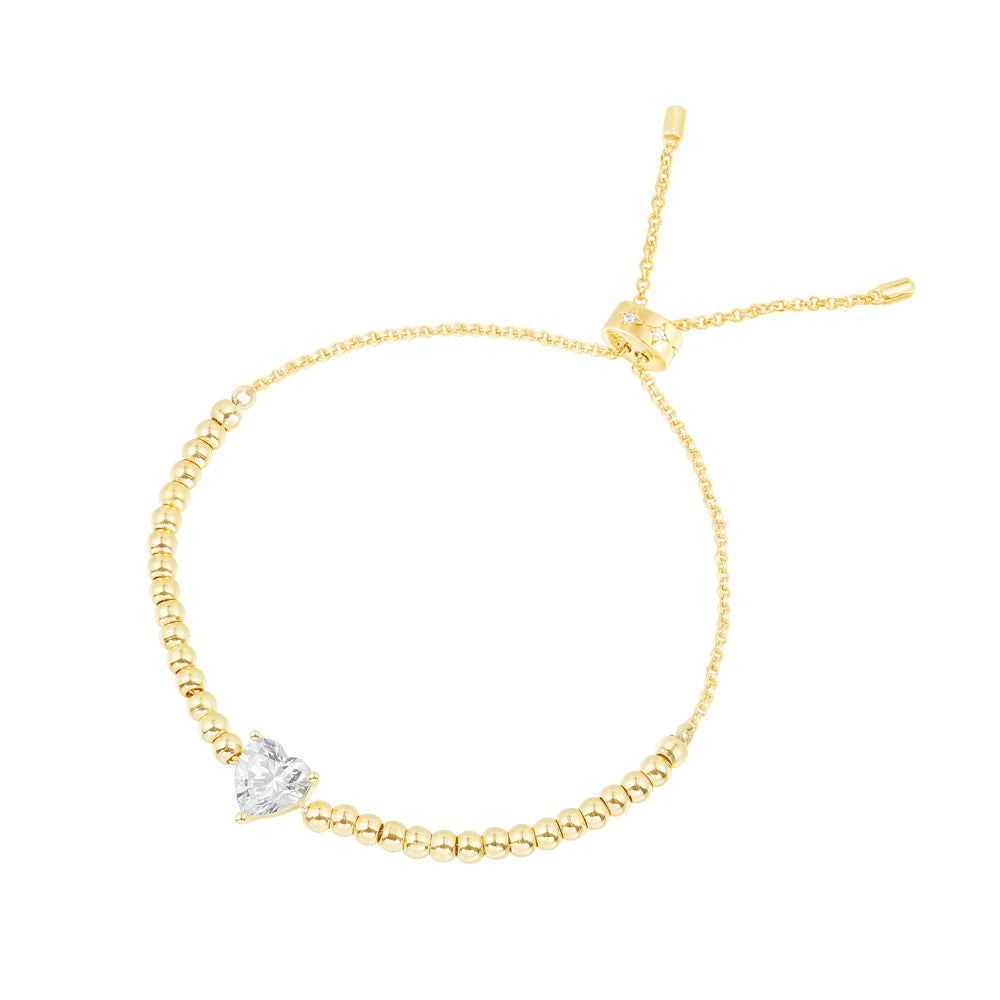Bracelet Ajustable Cœur Nacre Rose – APM Monaco