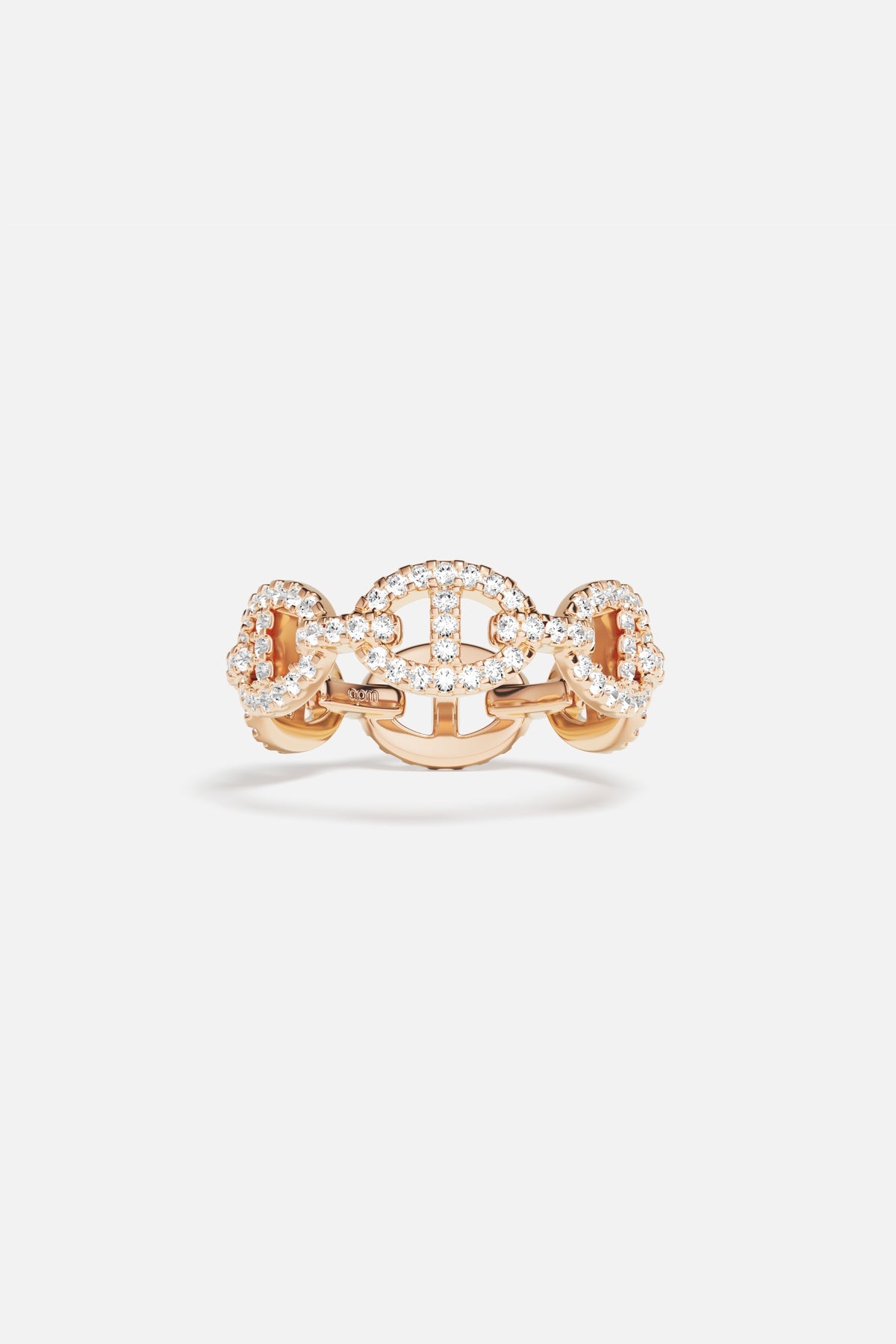 Morse Ring APM Monaco, éclat rosé et maillons scintillants, une élégance résolument moderne.