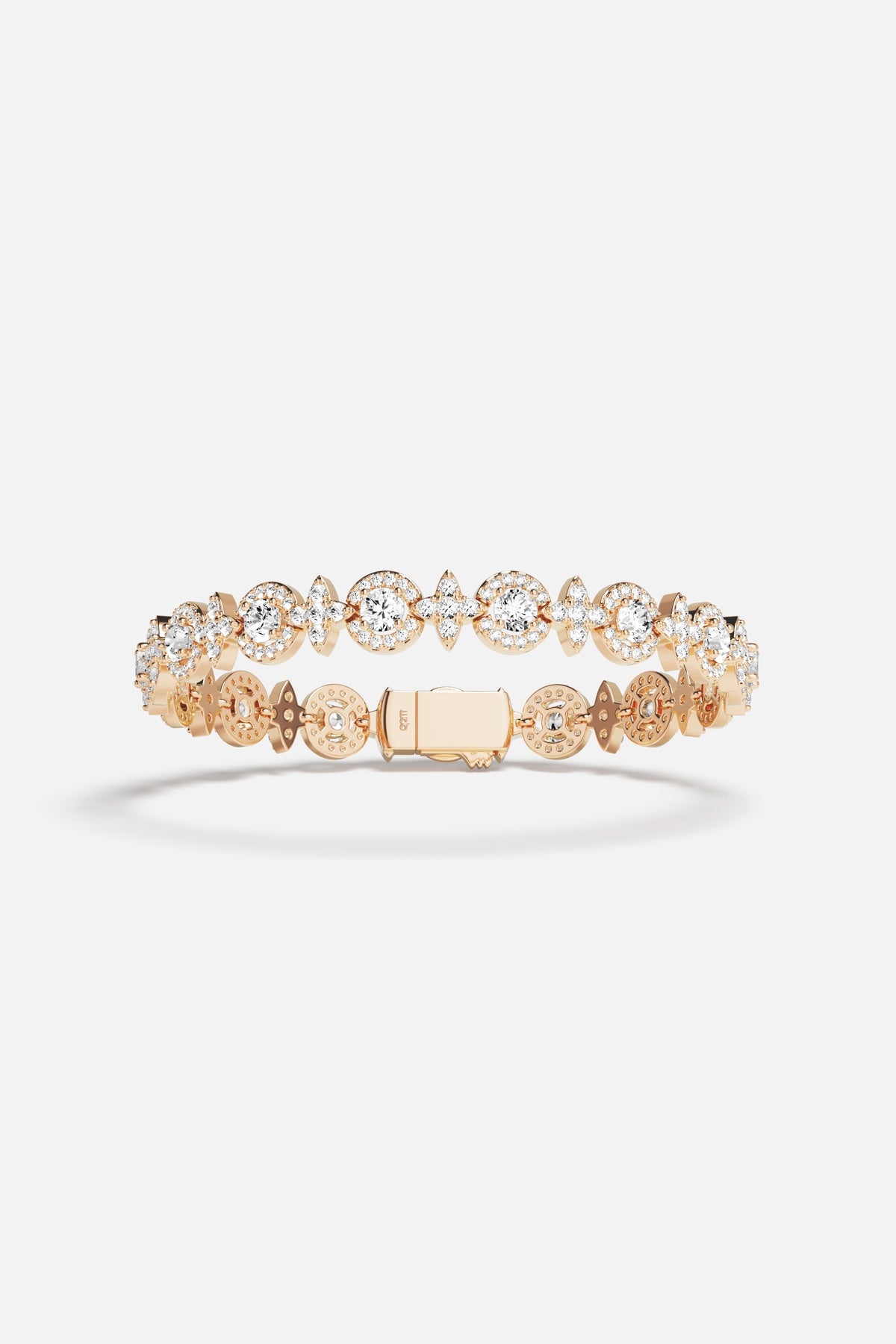 Bracelet APM en finition rhodium doré, éclat scintillant pour une élégance intemporelle.