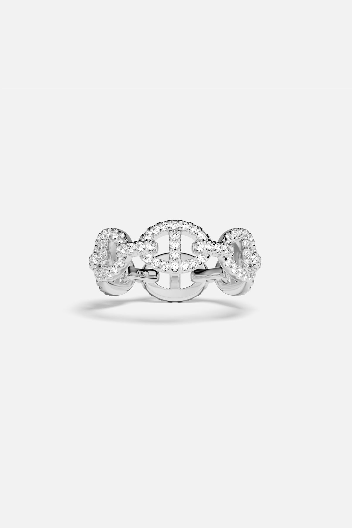 Morse Ring APM Monaco, éclat scintillant et allure moderne en finition rhodium.