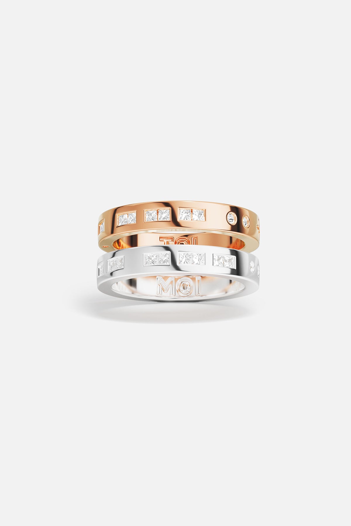 Duo de Rings APM Monaco Toi et Moi, une déclaration précieuse en deux couleurs.