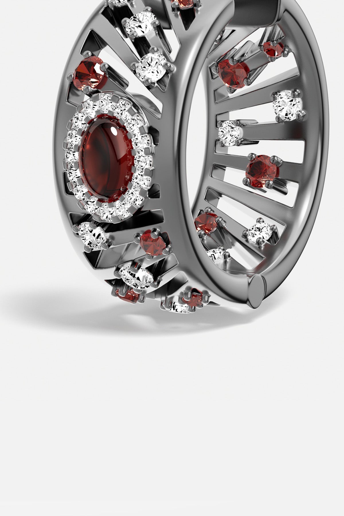 Bague APM Monaco, éclats rouges et cristaux, une élégance audacieuse et intemporelle.