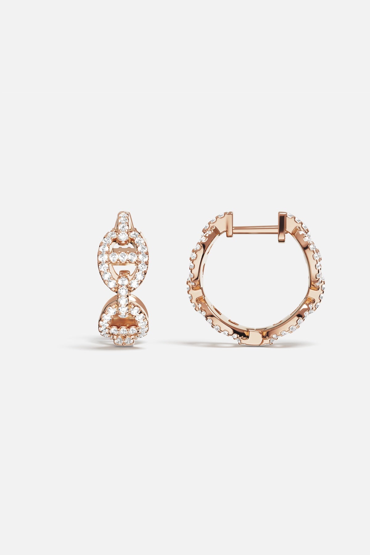 Créoles Morse APM, éclat rosé et scintillement délicat pour une allure raffinée.