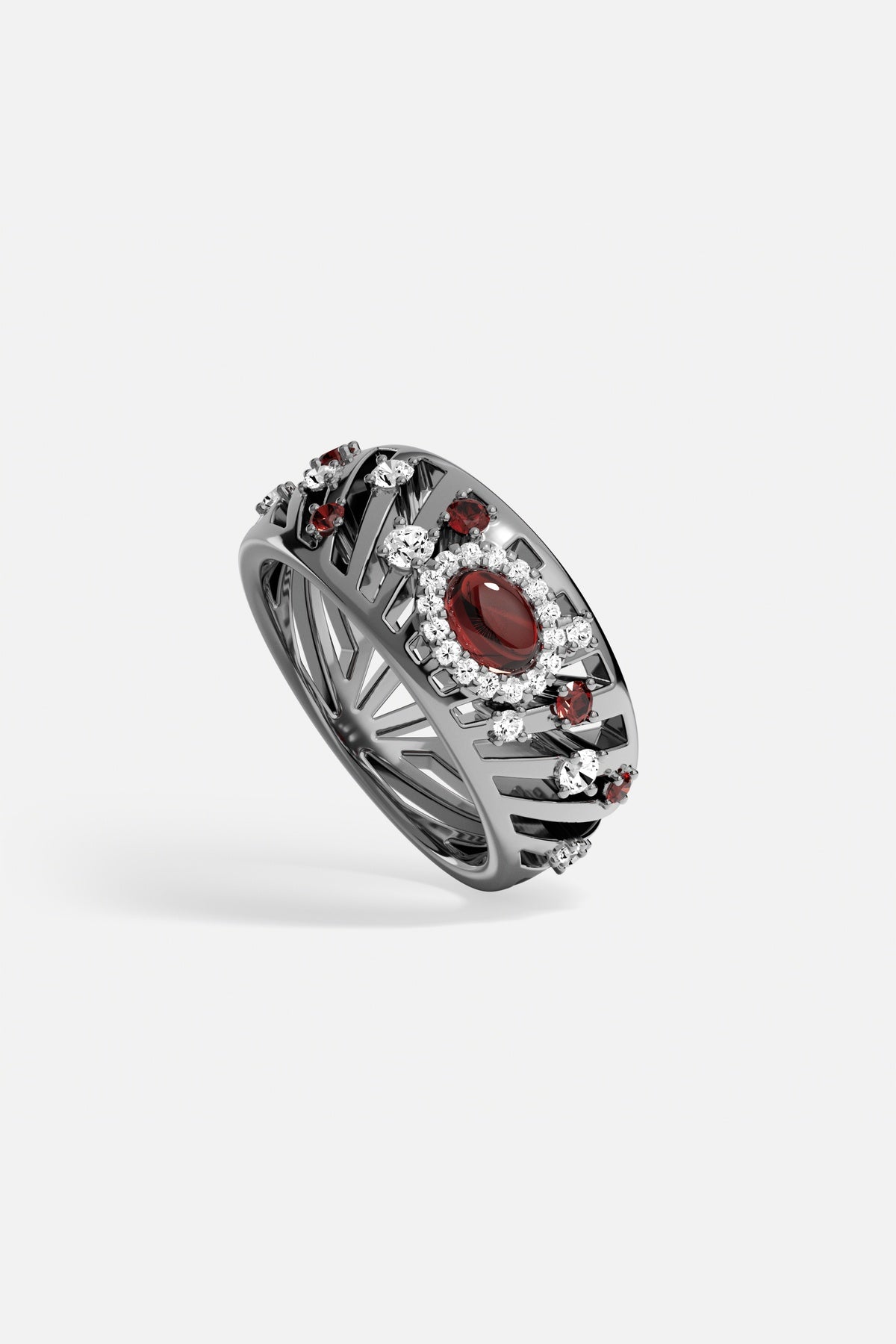Bague APM au cœur rouge éclatant, une allure royale et audacieuse.