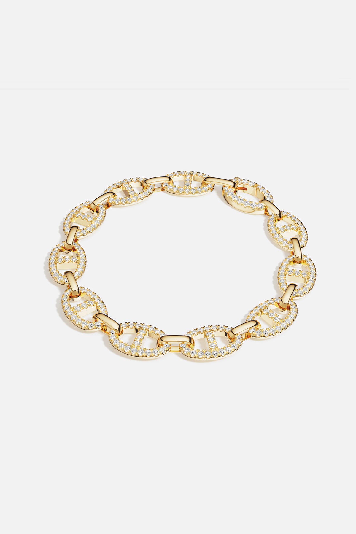 Bracelet Morse APM, maillons scintillants et couleur dorée, une allure audacieuse et lumineuse.