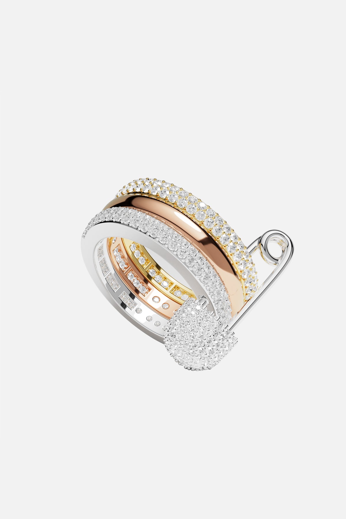 Broche APM tricolore scintillante, l'audace couture au bout des doigts.