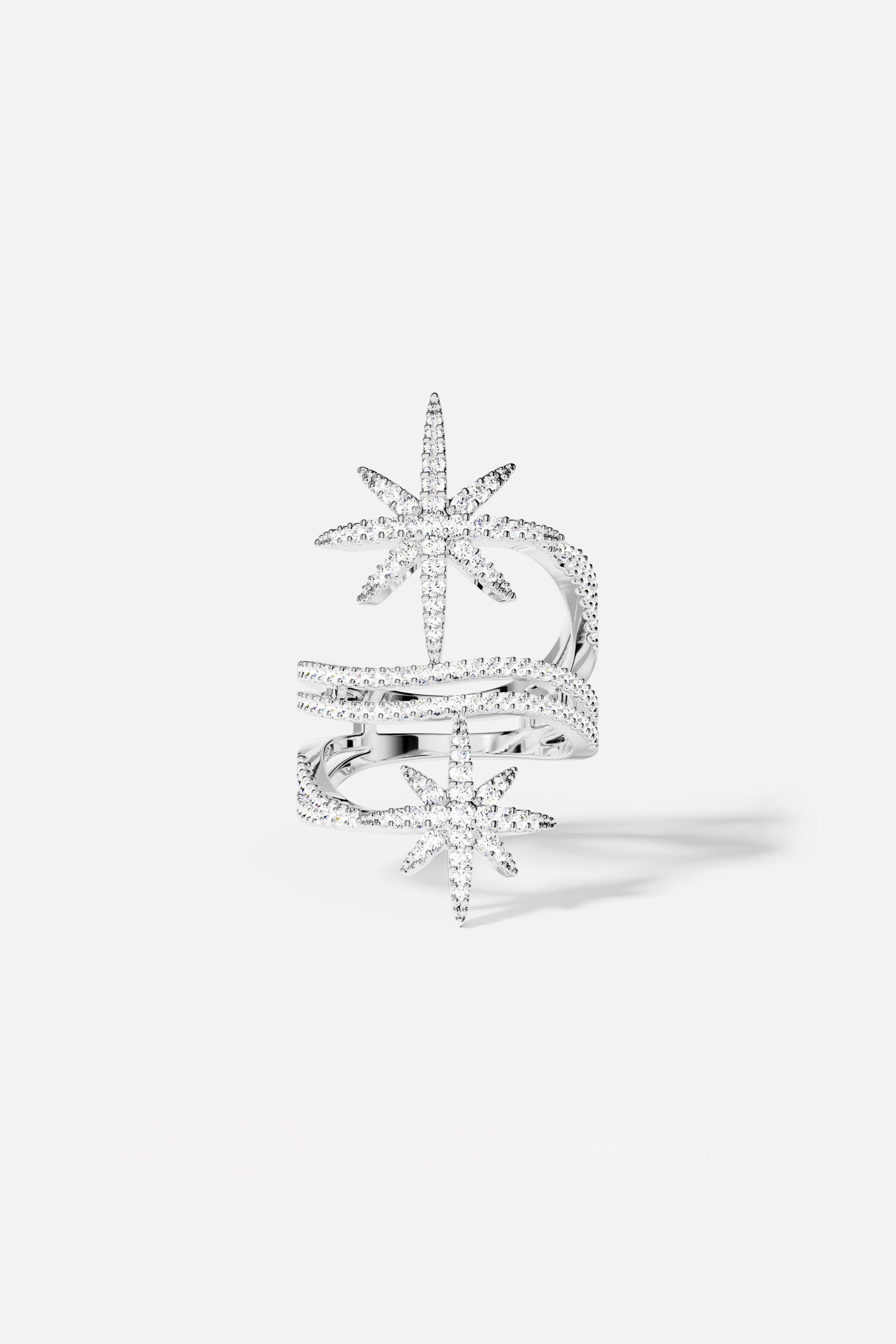 APM Monaco Bague Double Météorites en Argent