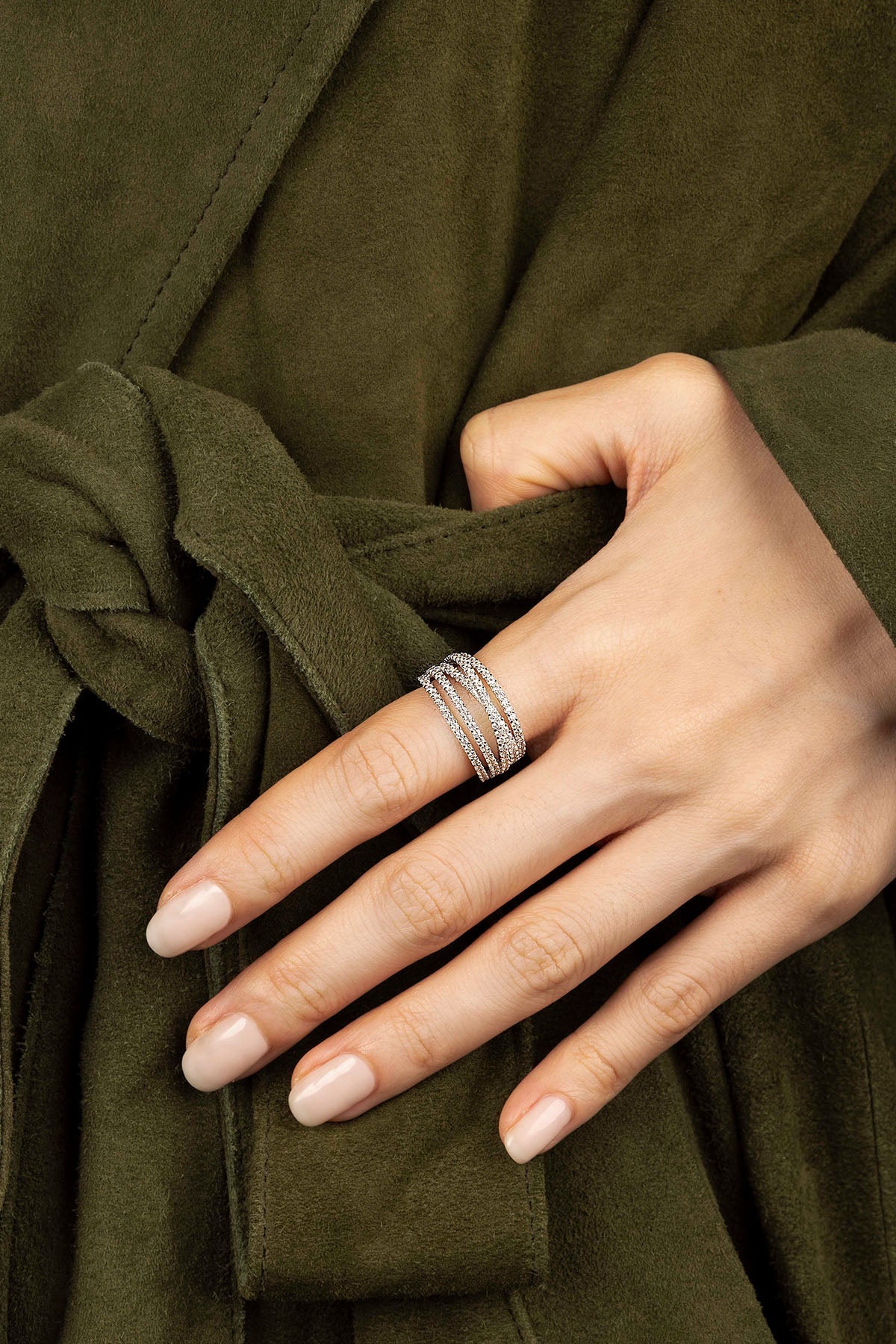 APM Monaco Bague 5 Anneaux en Argent
