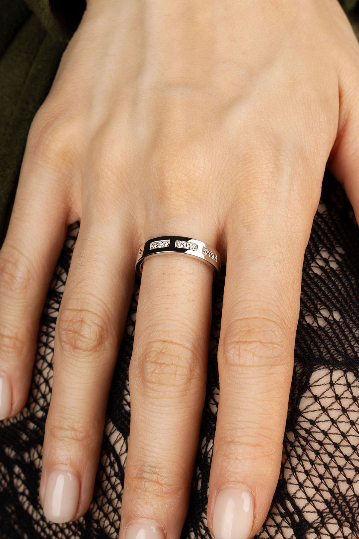 APM Monaco Bague Code Morse Smile Bleue 