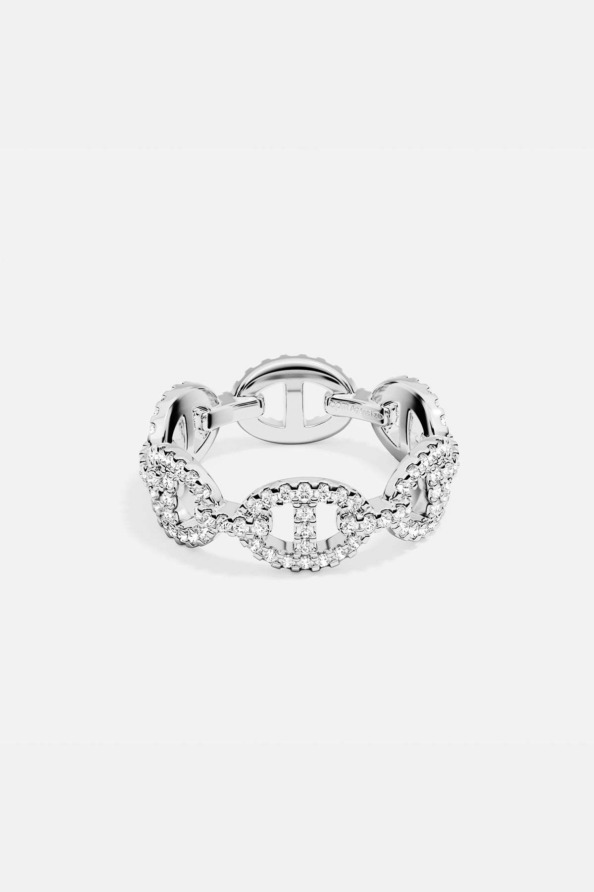 APM MONACO yacht club ring in silver on a white background