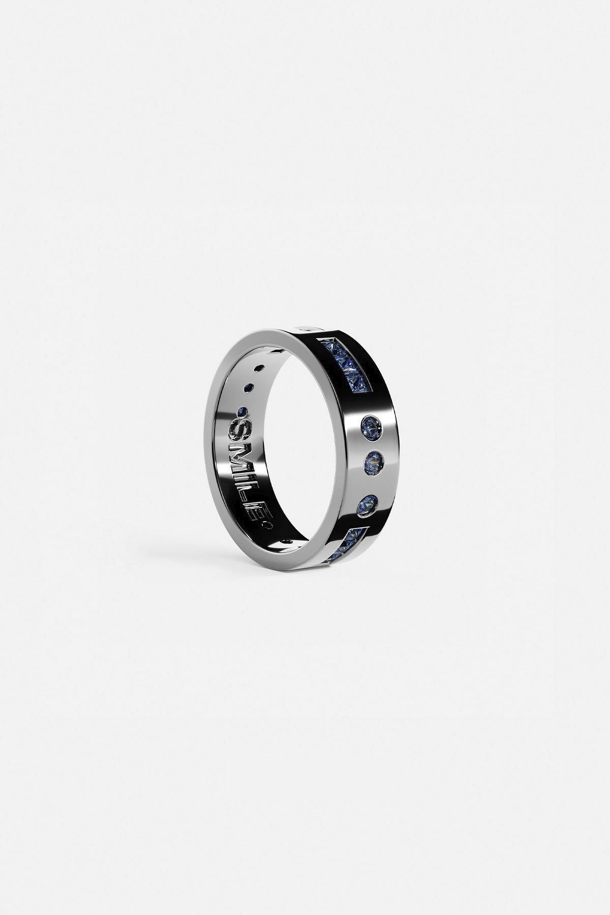 APM Monaco Bague Code Morse Smile Bleue Black & Dark Grey