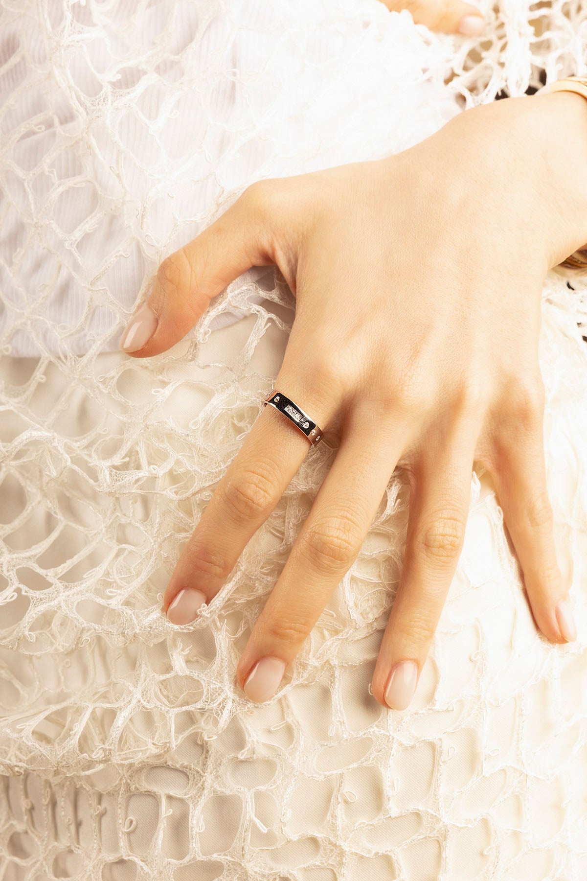 APM Monaco Bague Morse Code SMILE
