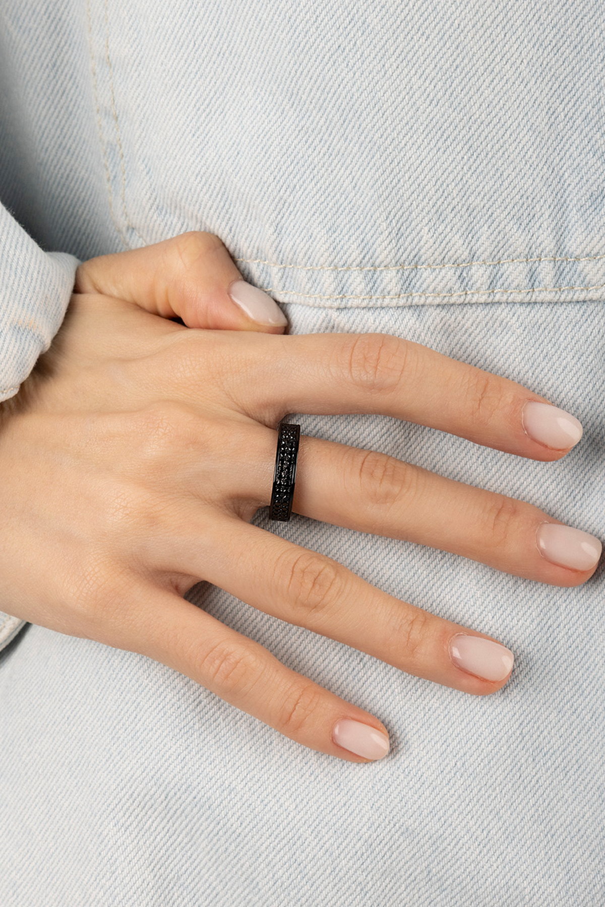 Bague Bold Pavé Noire