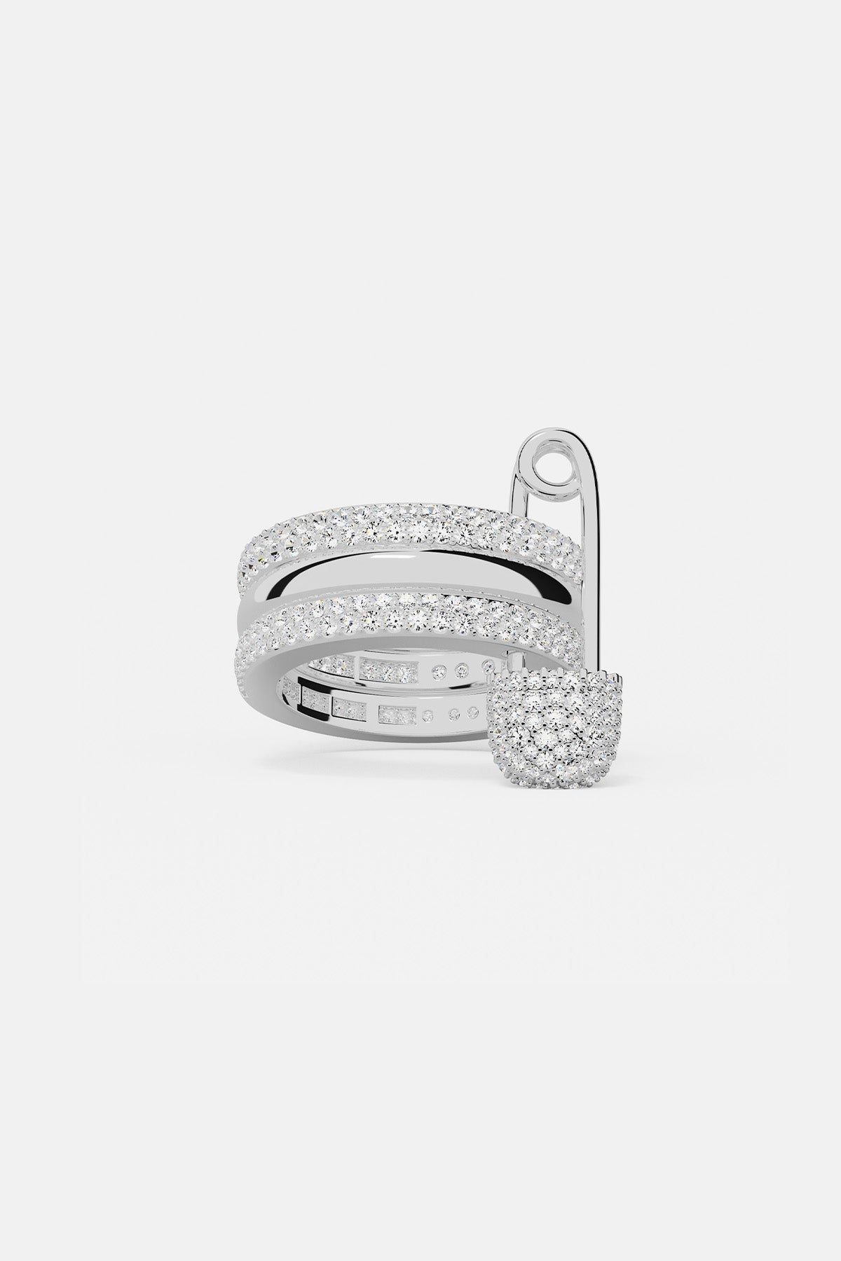 APM Monaco Bague Épingle Love, Smile, Bonheur en Argent