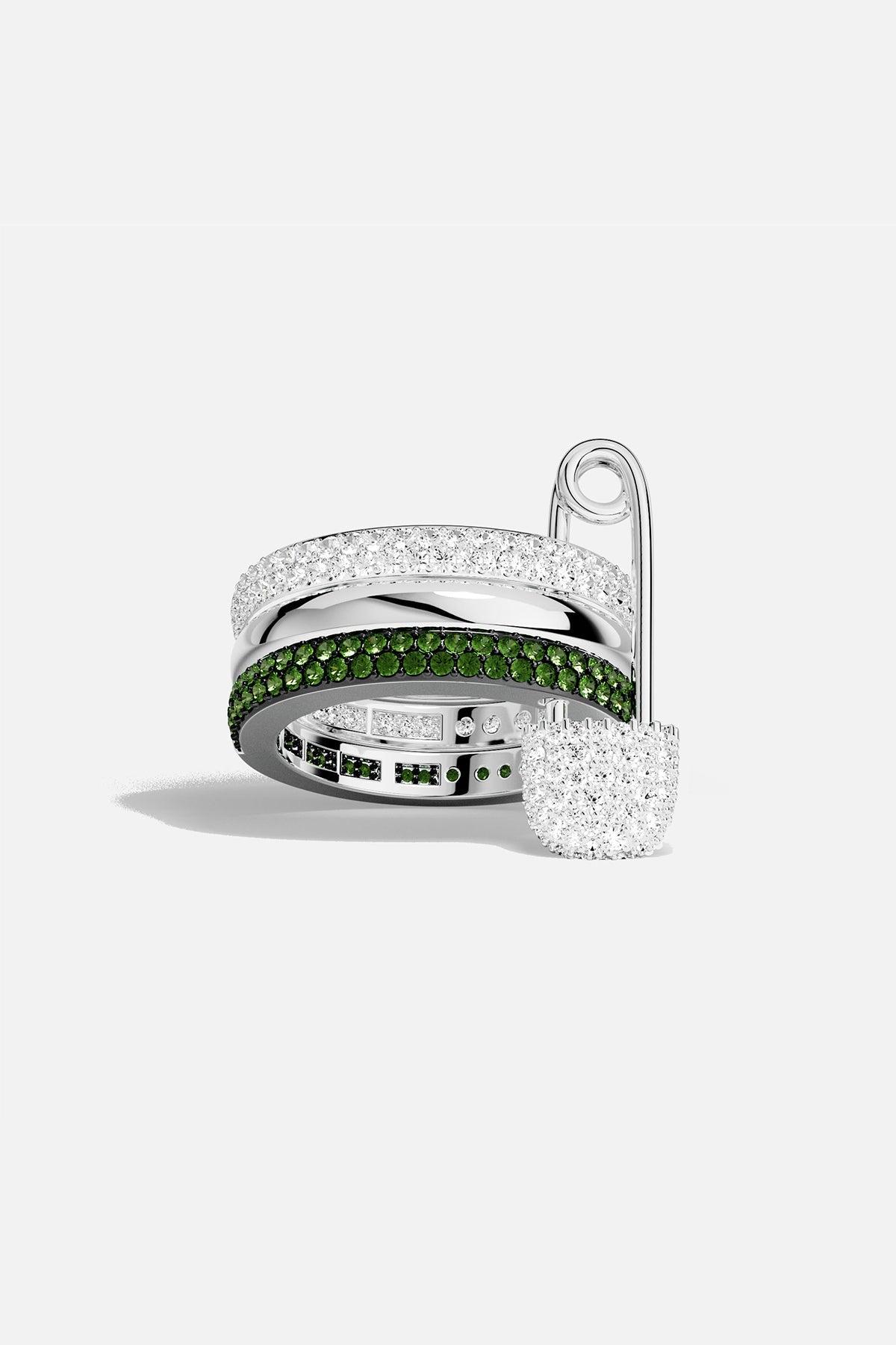 APM Monaco Bague Épingle Love, Smile, Bonheur en Argent